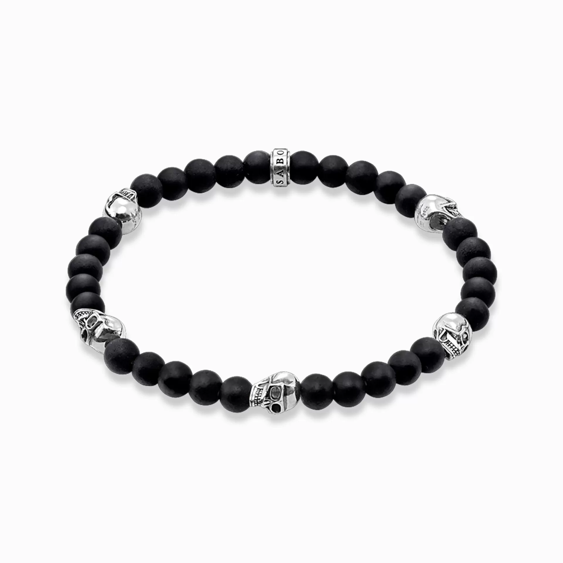 THOMAS SABO Armband | Återvunnet 925 silver<ARMBAND D&OUML;DSKALLE svart, silverfargad