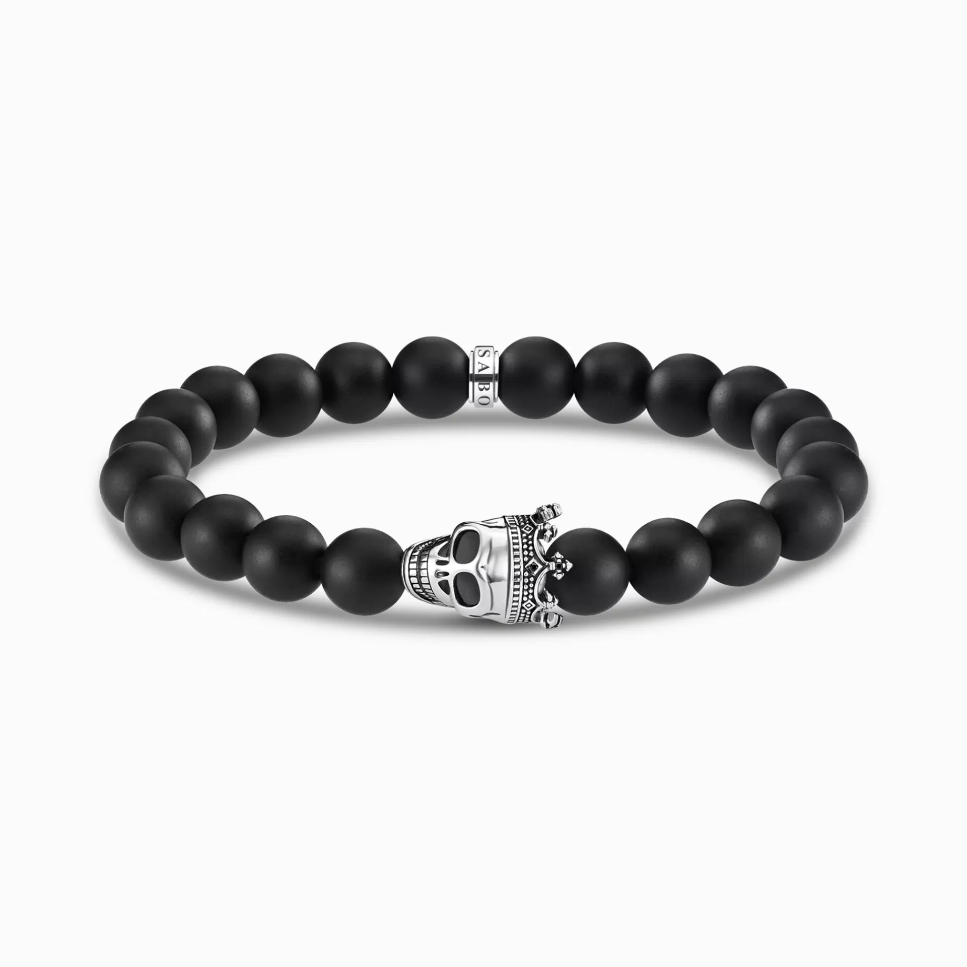 THOMAS SABO Armband | Återvunnet 925 silver<ARMBAND D&OUML;DSKALLEKUNG silverfargad, svart