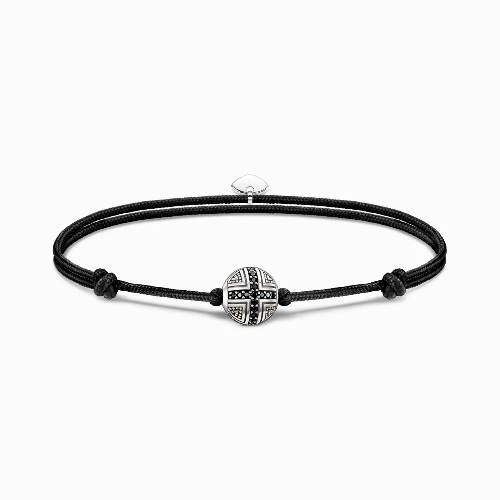 THOMAS SABO Armband | Återvunnet 925 silver<ARMBAND KARMA SECRET MED SVART KORS BEAD silverfargad, svart