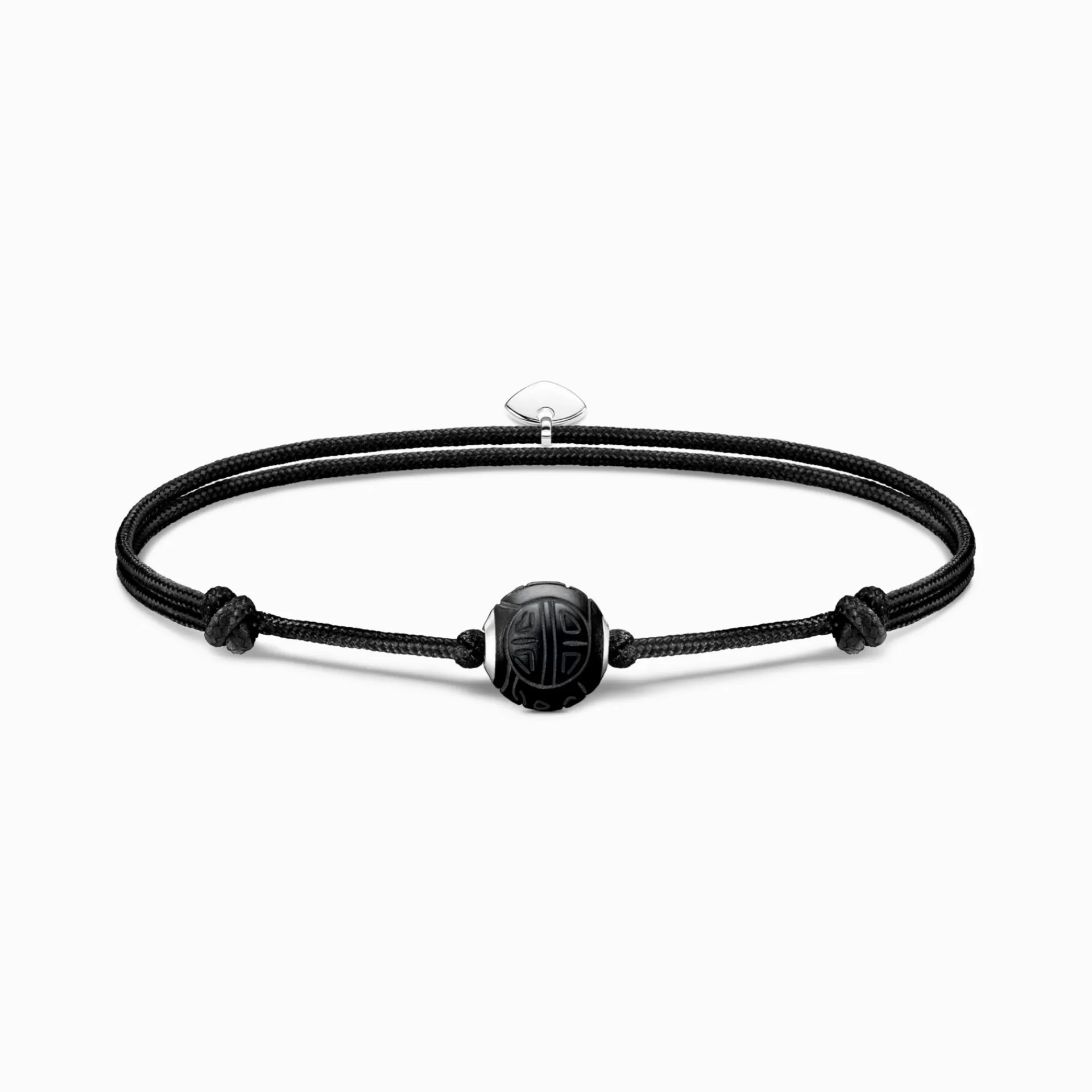 THOMAS SABO Armband | Återvunnet 925 silver<ARMBAND KARMA SECRET MED SVART MATT OBSIDIAN BEAD silverfargad, svart