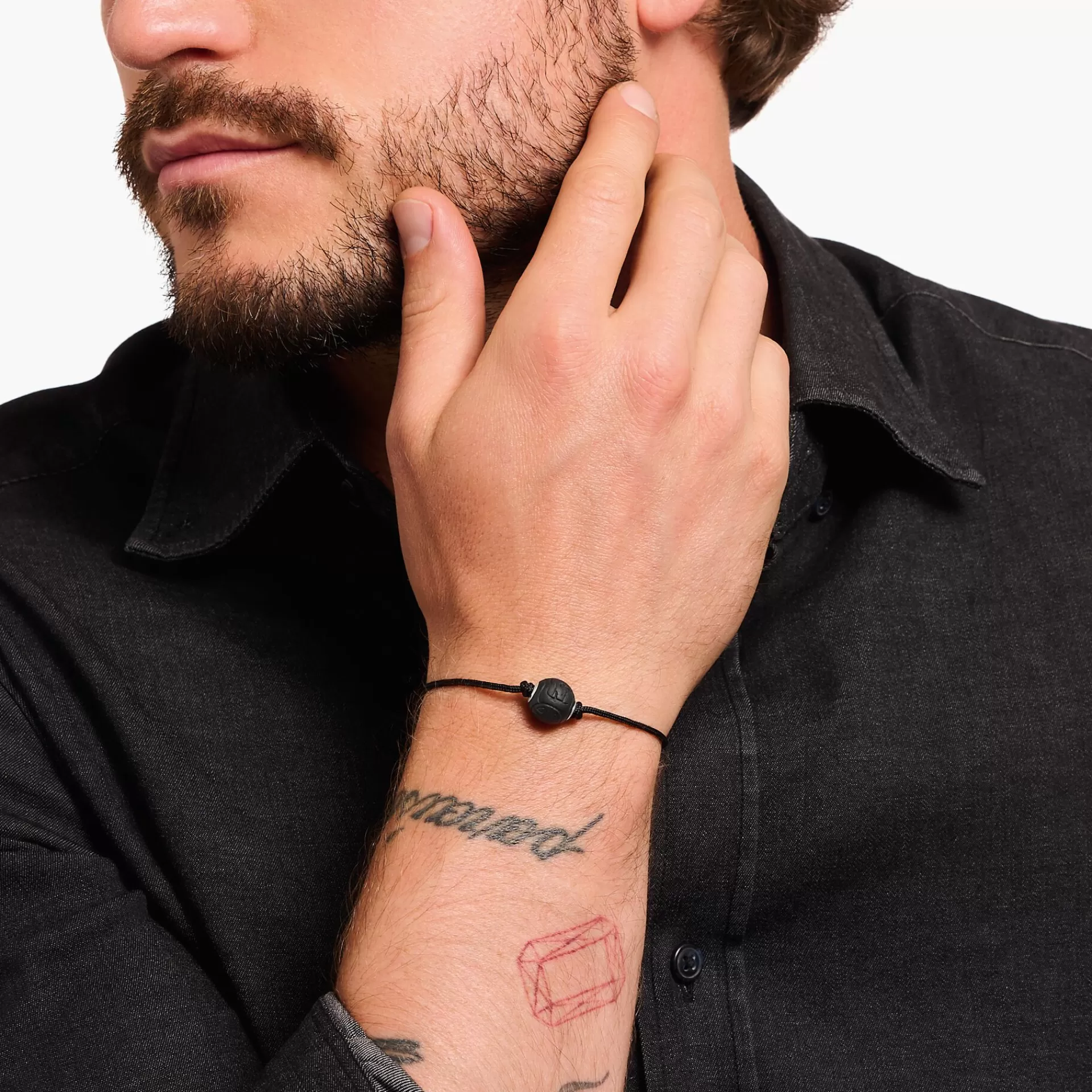 THOMAS SABO Armband | Återvunnet 925 silver<ARMBAND KARMA SECRET MED SVART MATT OBSIDIAN BEAD silverfargad, svart