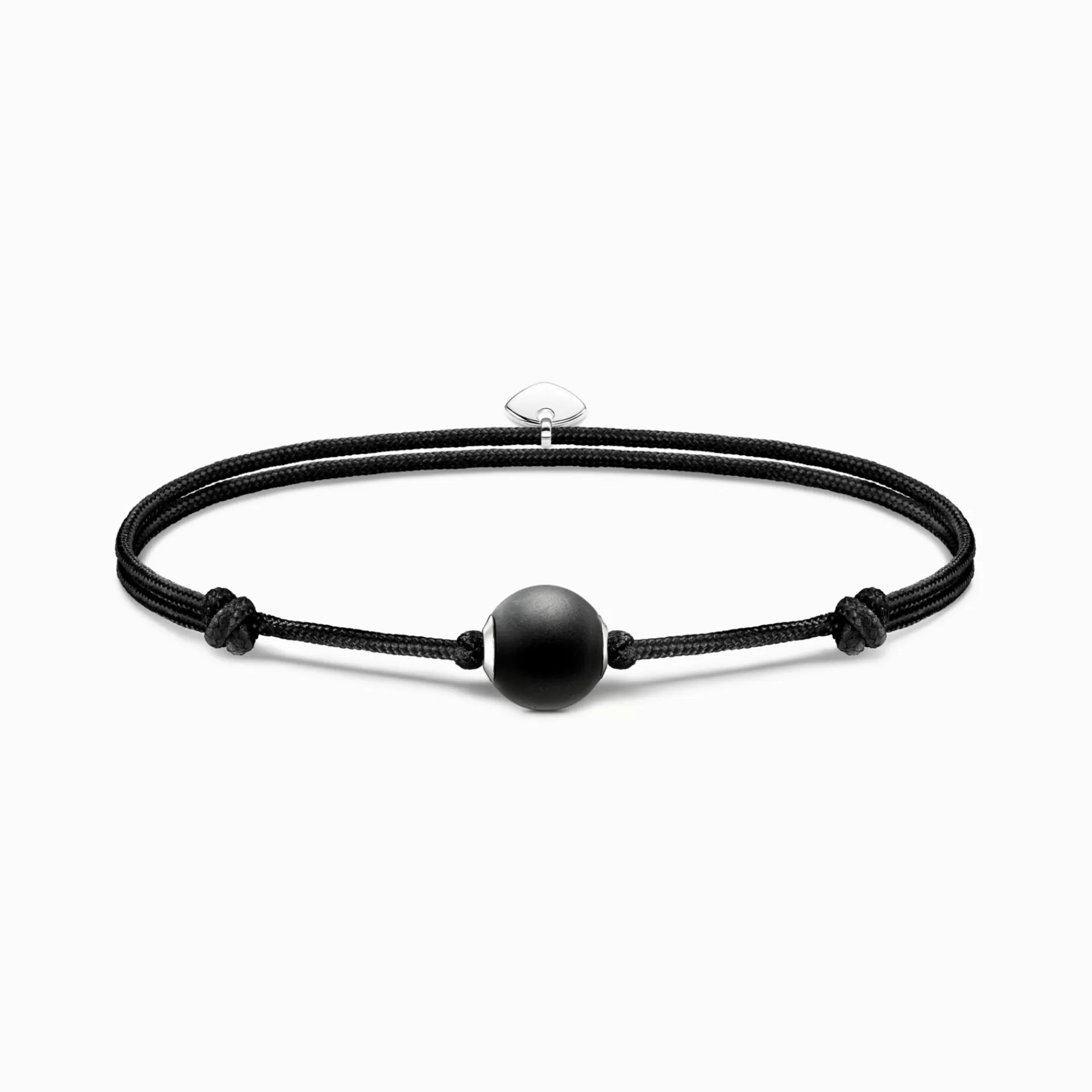 THOMAS SABO Armband | Återvunnet 925 silver<ARMBAND KARMA SECRET MED SVART MATT OBSIDIAN BEAD silverfargad, svart