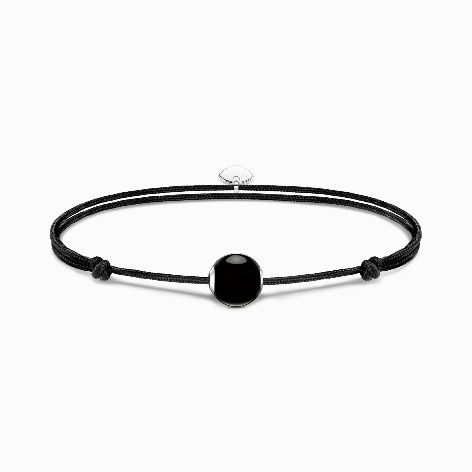 THOMAS SABO Armband | Återvunnet 925 silver<ARMBAND KARMA SECRET MED SVART POLERAD OBSIDIAN BEAD silverfargad, svart