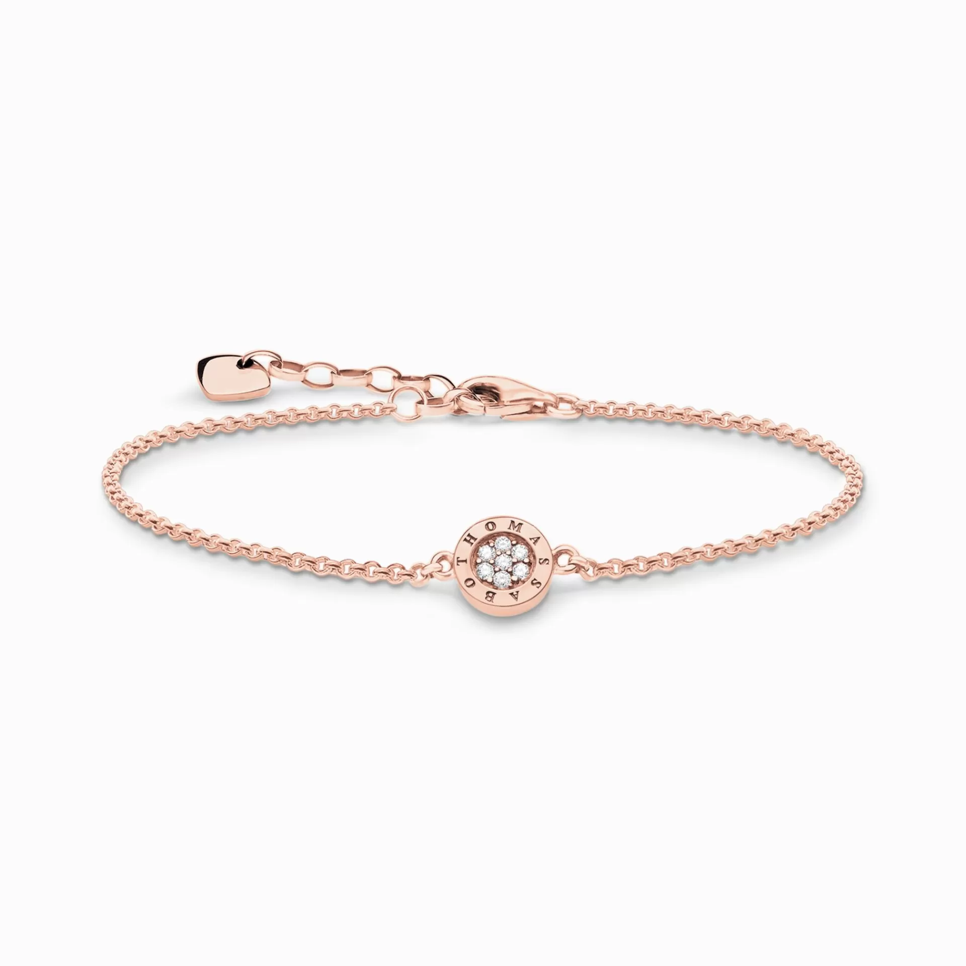 THOMAS SABO Armband<ARMBAND KLASSISK PAV&EACUTE; I ROS&EACUTE;GULD roséguldfargad, vit