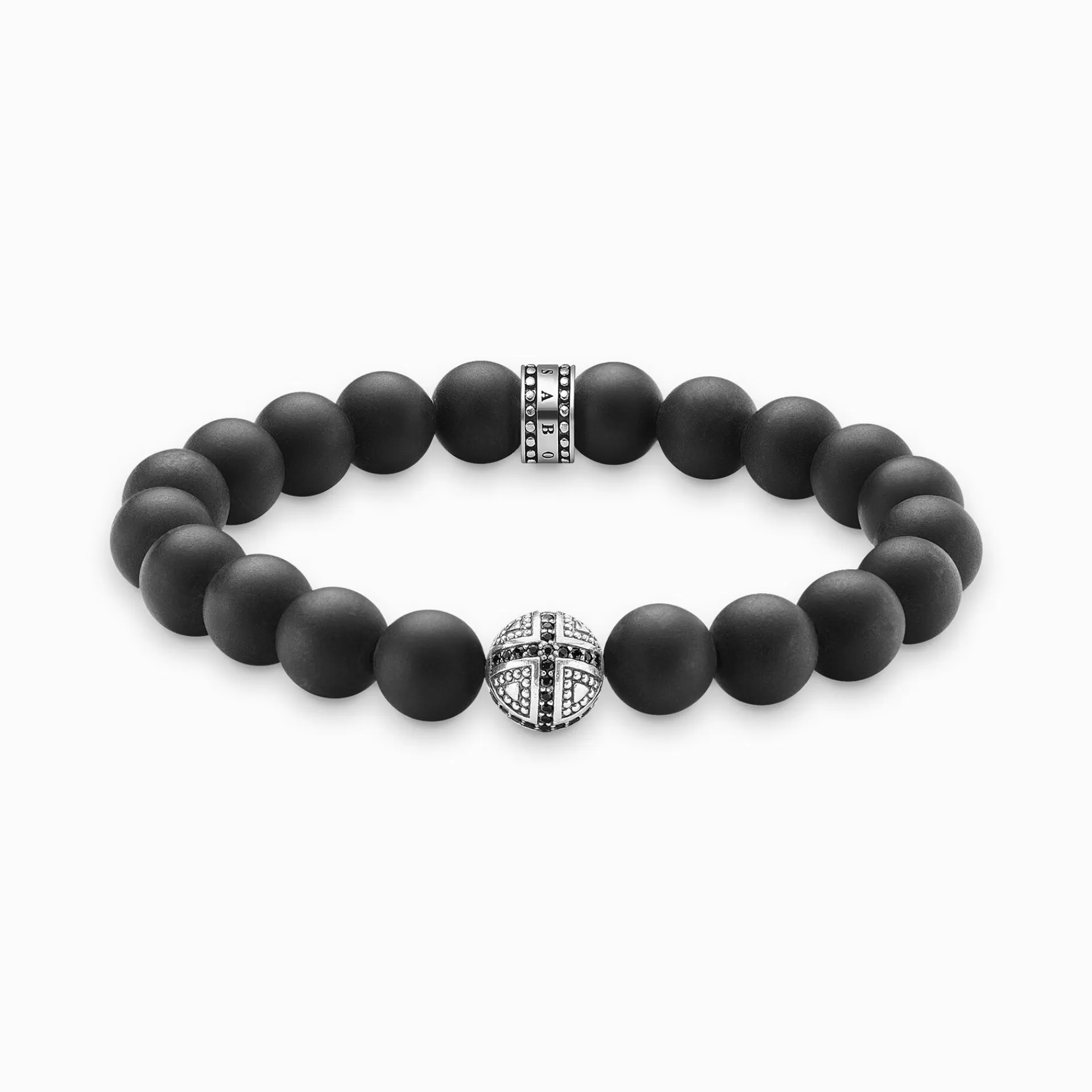 THOMAS SABO Armband | Återvunnet 925 silver<ARMBAND KORS svart, silverfargad