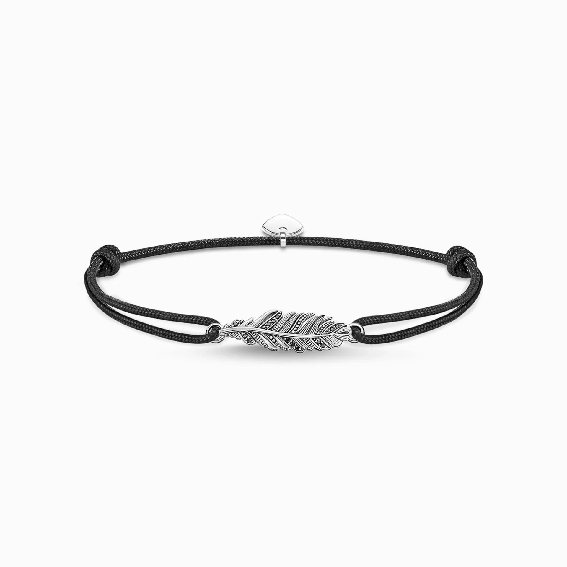 THOMAS SABO Armband | Återvunnet 925 silver<ARMBAND LITTLE SECRET FJ&AUML;DER svart, silverfargad