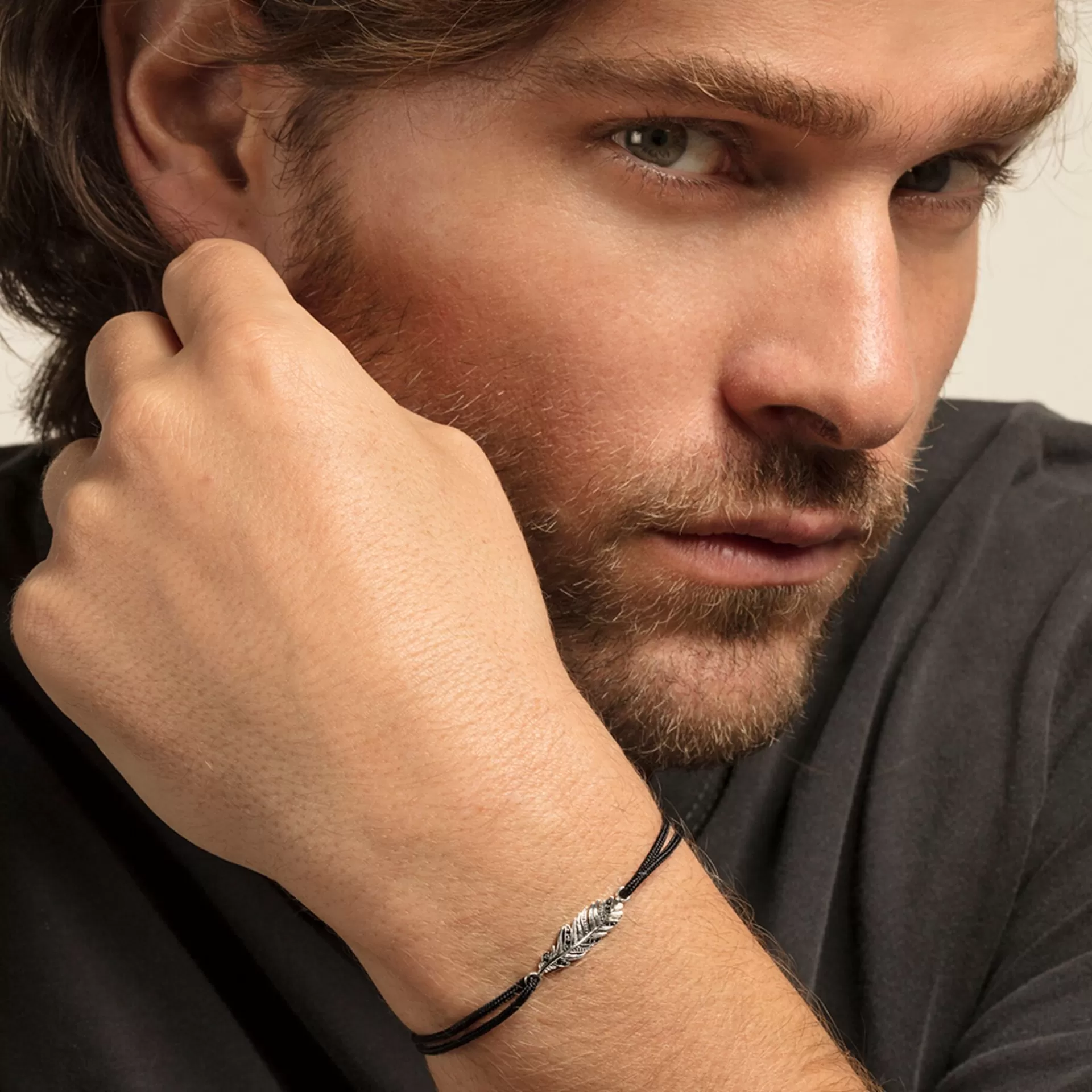 THOMAS SABO Armband | Återvunnet 925 silver<ARMBAND LITTLE SECRET FJ&AUML;DER svart, silverfargad