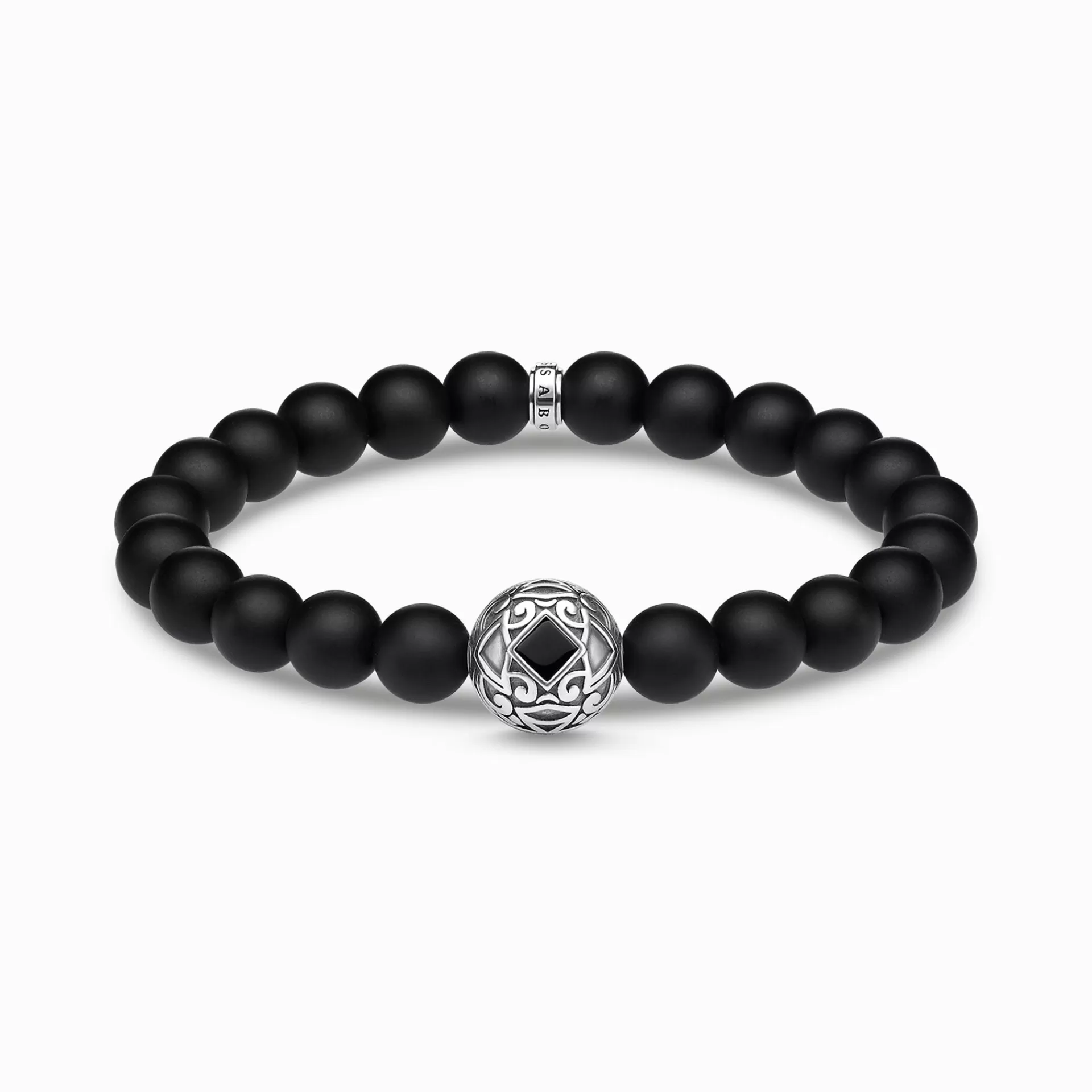 THOMAS SABO Armband | Återvunnet 925 silver<ARMBAND ORNAMENT SVART silverfargad, svart