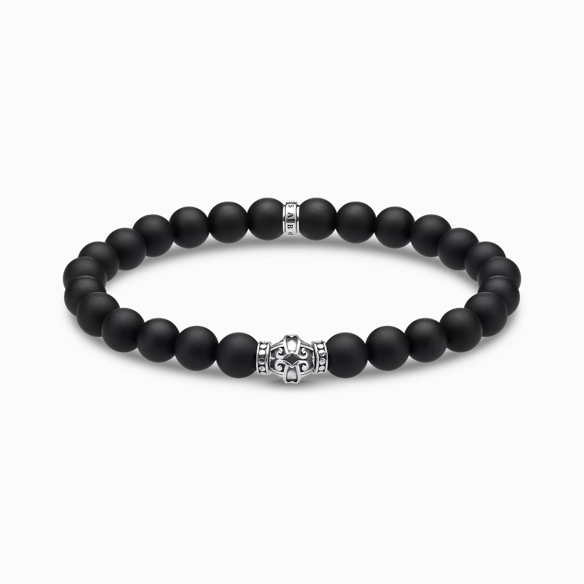 THOMAS SABO Armband | Återvunnet 925 silver<ARMBAND ORNAMENT SVART silverfargad, svart