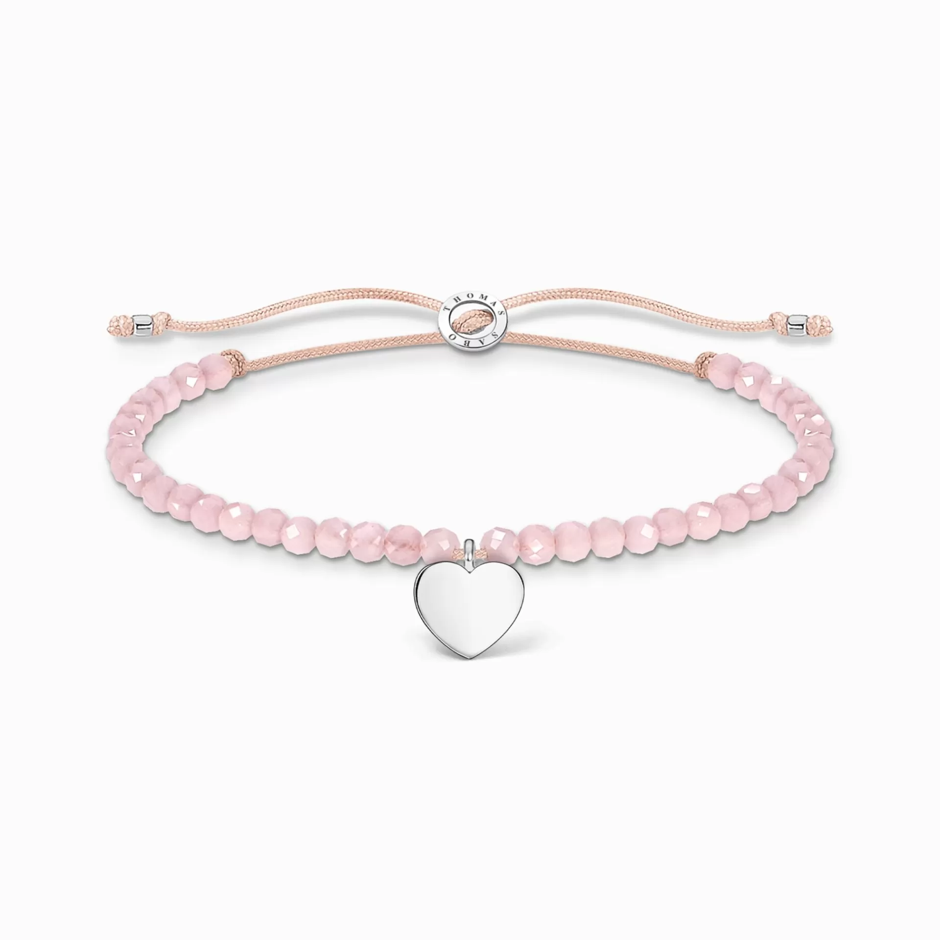 THOMAS SABO Armband | Återvunnet 925 silver<ARMBAND ROSA P&AUML;RLOR HJ&AUML;RTA rosa, beige, silverfargad