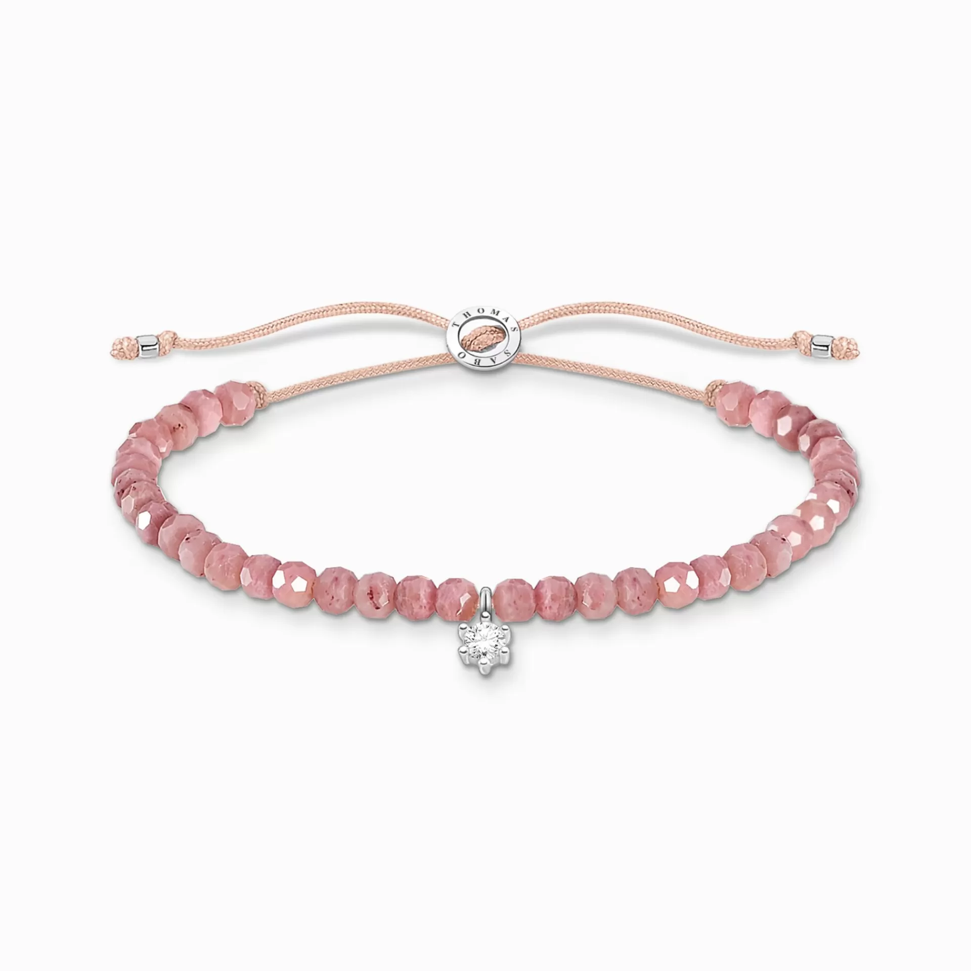 THOMAS SABO Armband | Återvunnet 925 silver<ARMBAND ROSA P&AUML;RLOR MED VIT STEN rosa, beige, vit, silverfargad