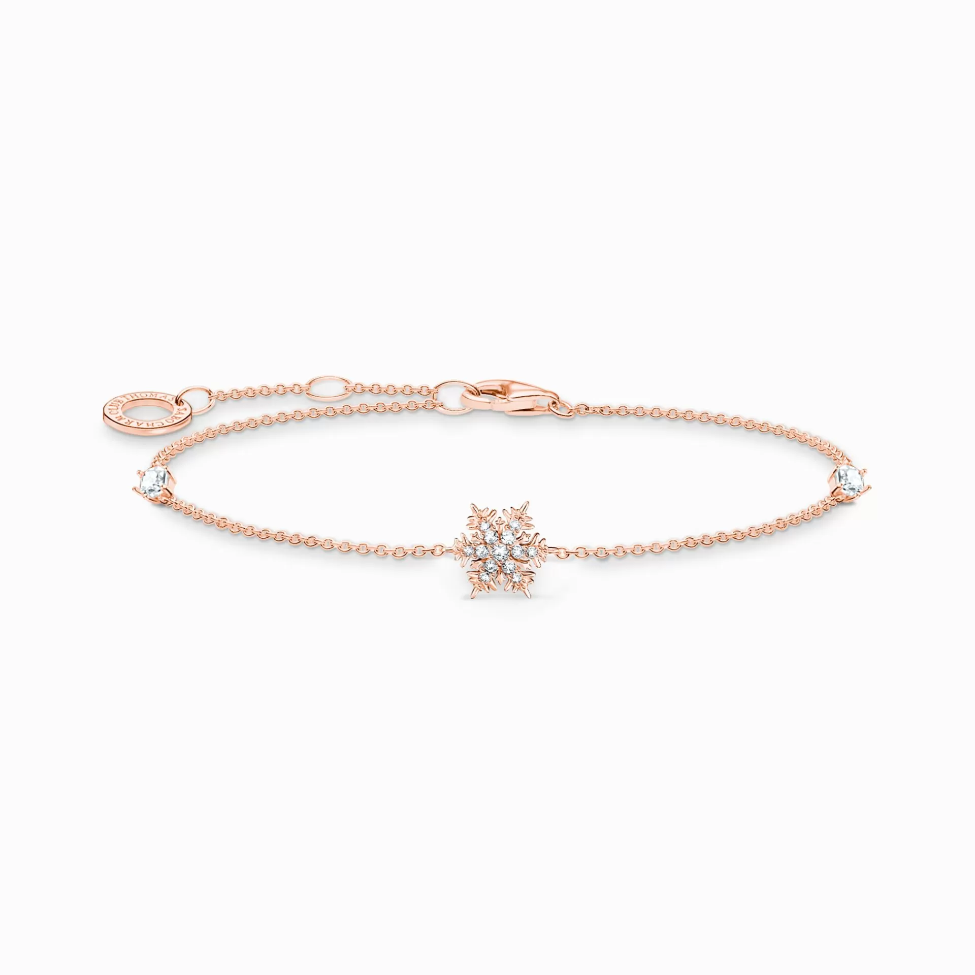 THOMAS SABO Armband | 18K roséguldplätering<ARMBAND SN&OUML;FLINGA MED VITA STENAR ROS&EACUTE;GULD roséguldfargad, vit