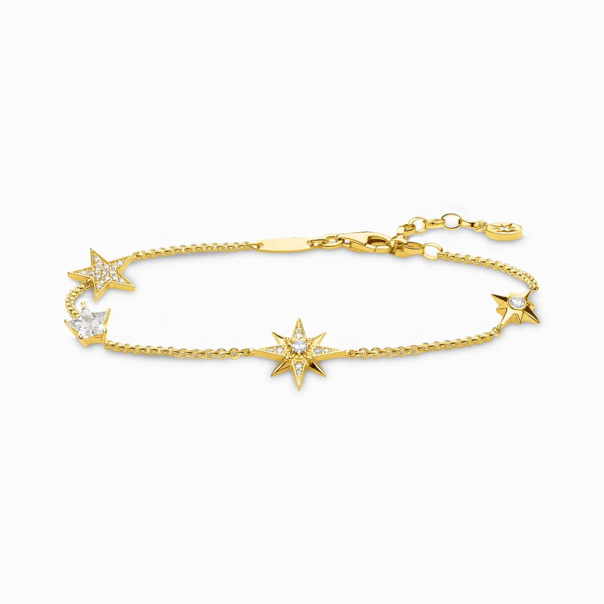 THOMAS SABO Armband | 18K plätering<ARMBAND STJ&AUML;RNA GULD vit, gult guldfargad