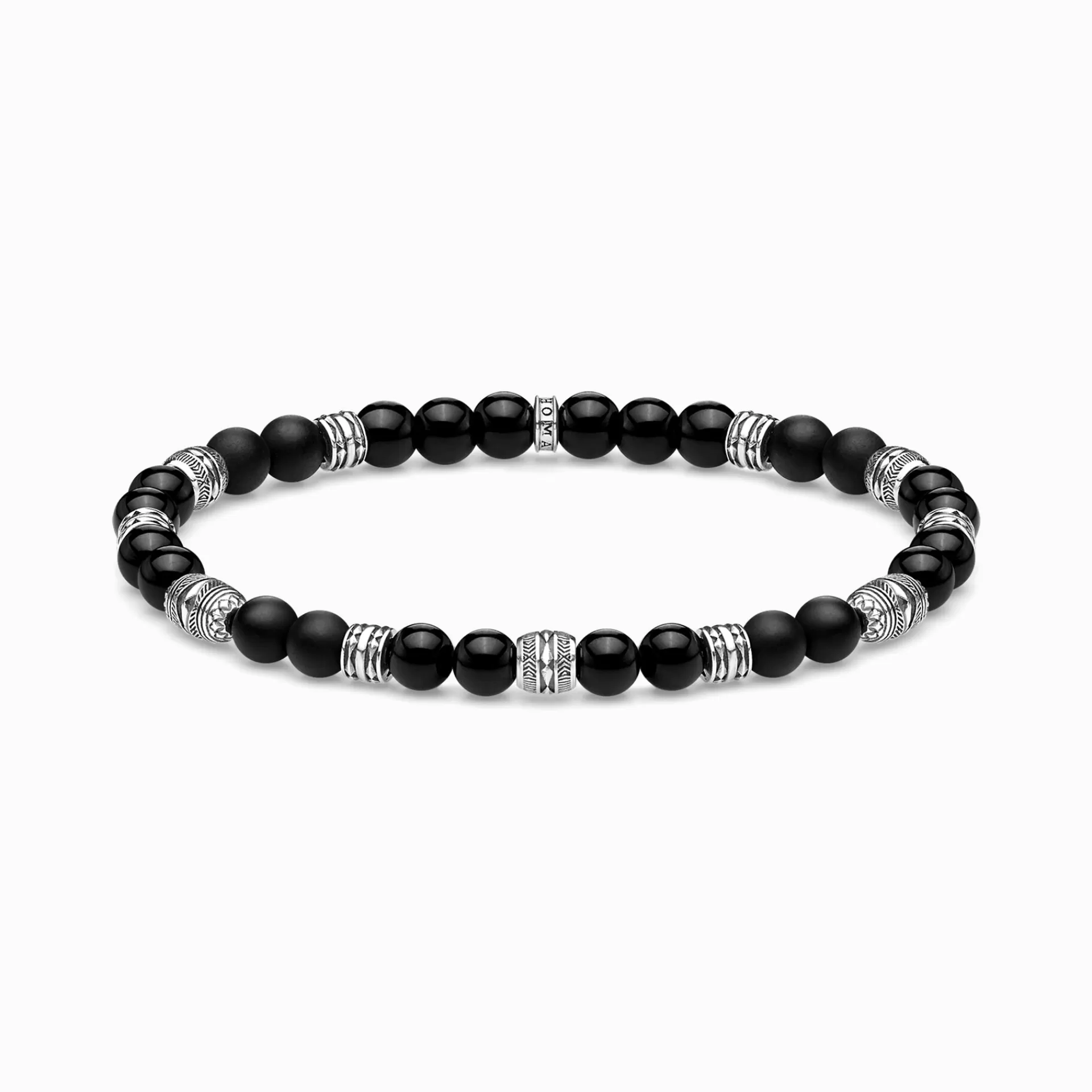 THOMAS SABO Armband | Återvunnet 925 silver<ARMBAND TALISMAN SVART silverfargad, svart