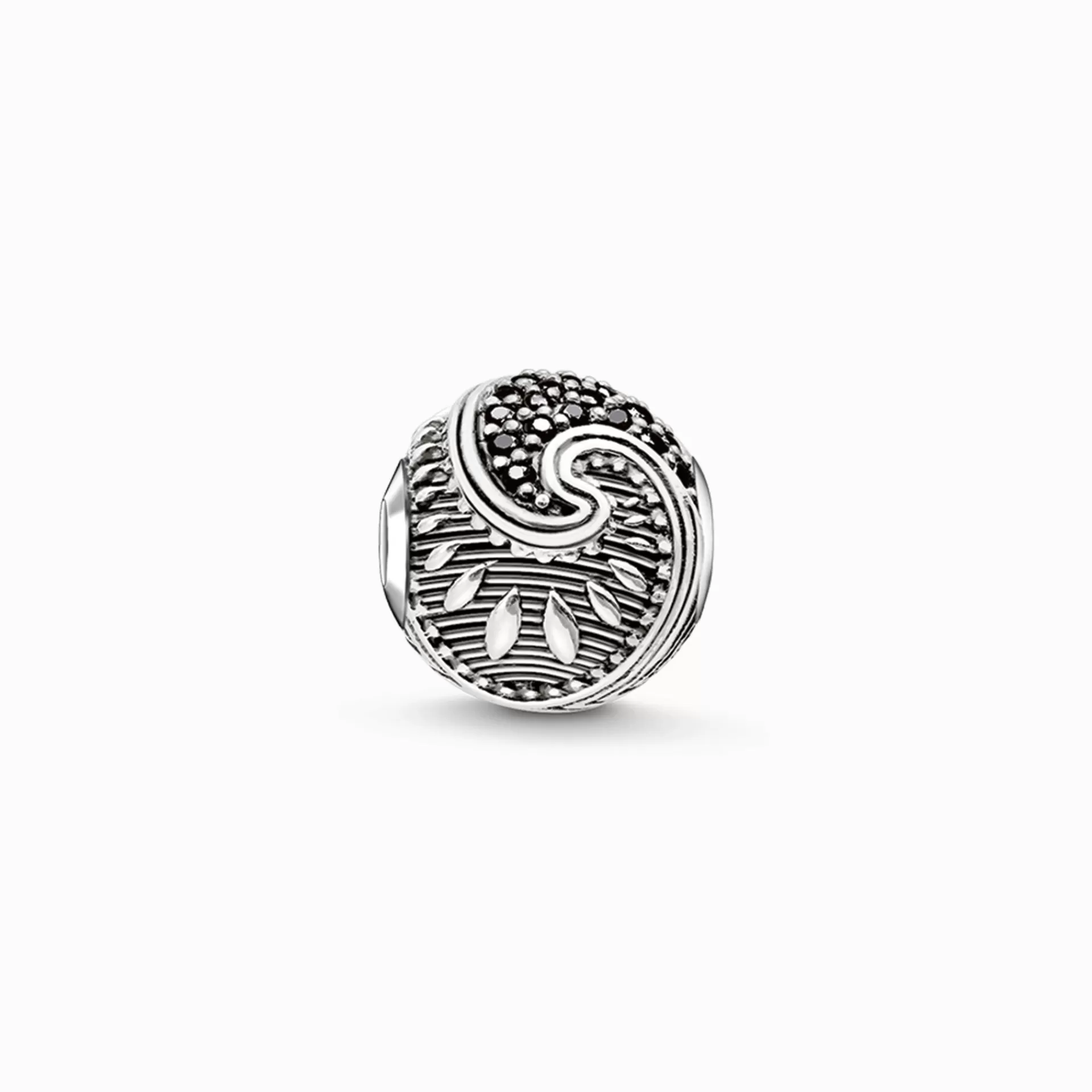 THOMAS SABO Beads | Återvunnet 925 silver<BEAD MAORI svart, silverfargad