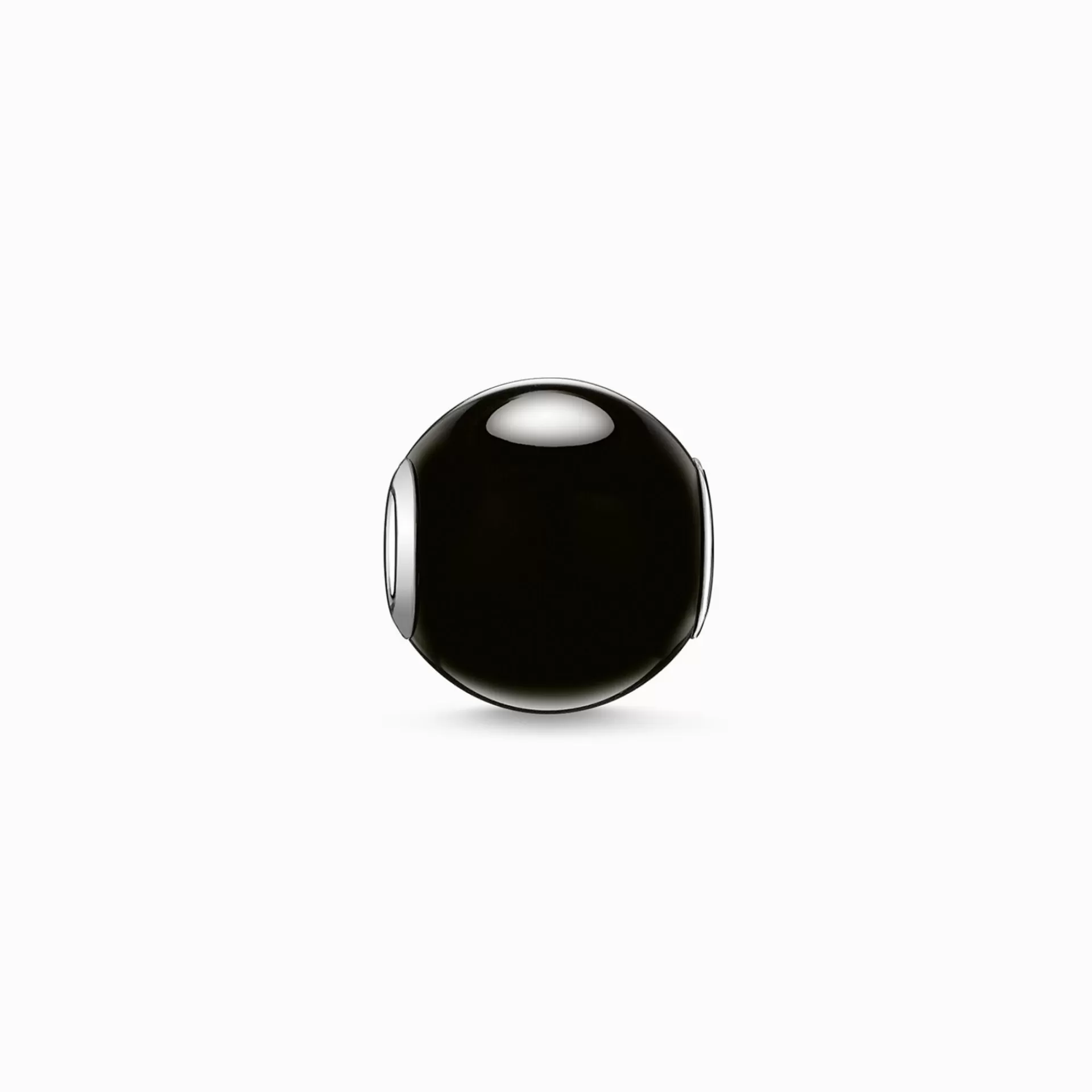 THOMAS SABO Beads | Återvunnet 925 silver<BEAD OBSIDIAN svart, silverfargad