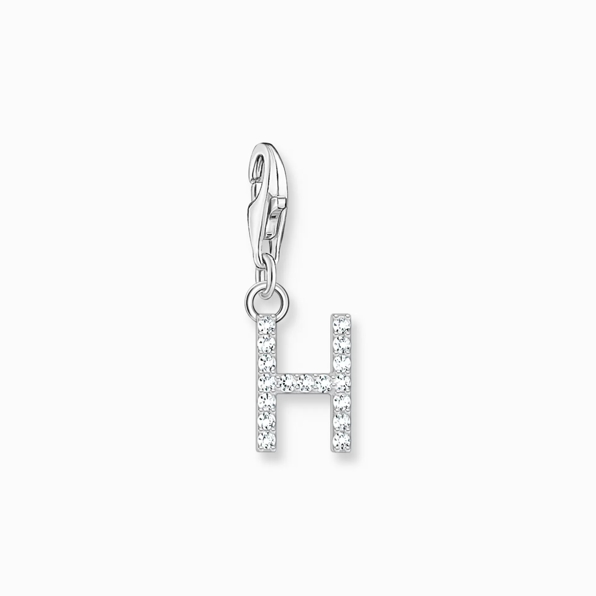 THOMAS SABO Charms | Charms<CHARM-H&AUML;NGSMYCKE BOKSTAVEN H MED VITA STENAR SILVER vit, silverfargad