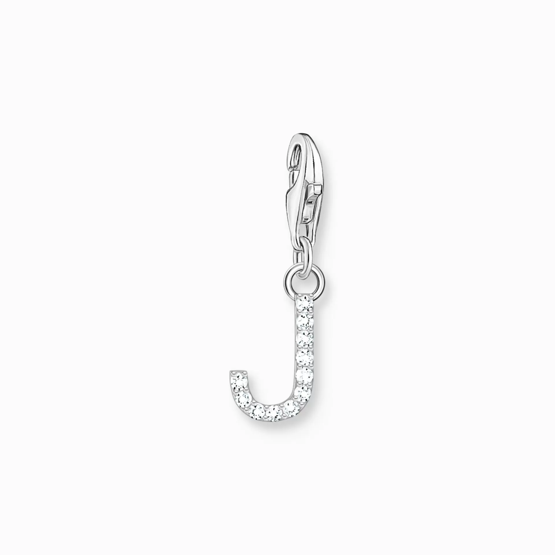 THOMAS SABO Charms | Charms<CHARM-H&AUML;NGSMYCKE BOKSTAVEN J MED VITA STENAR SILVER vit, silverfargad