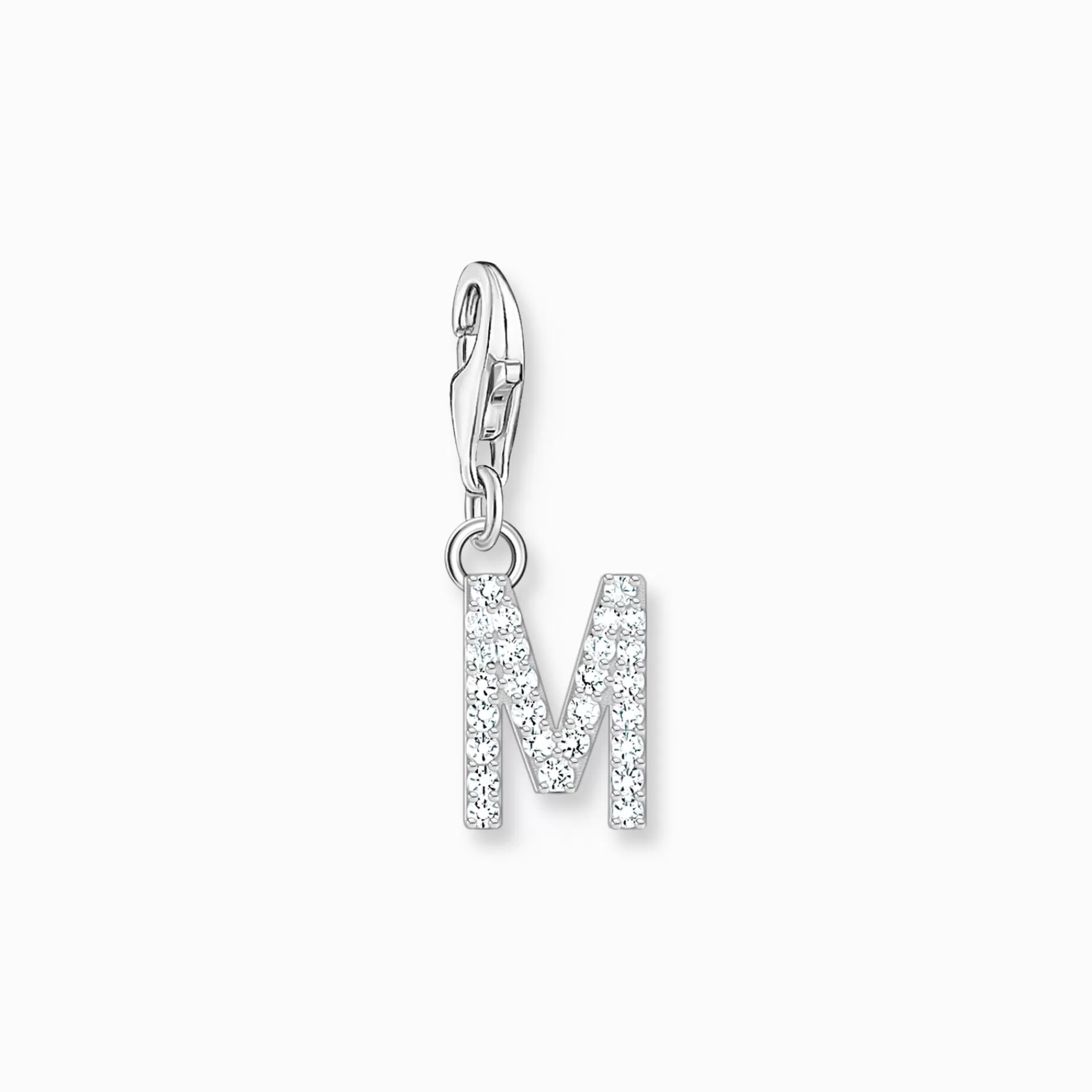 THOMAS SABO Charms | Charms<CHARM-H&AUML;NGSMYCKE BOKSTAVEN M MED VITA STENAR SILVER vit, silverfargad