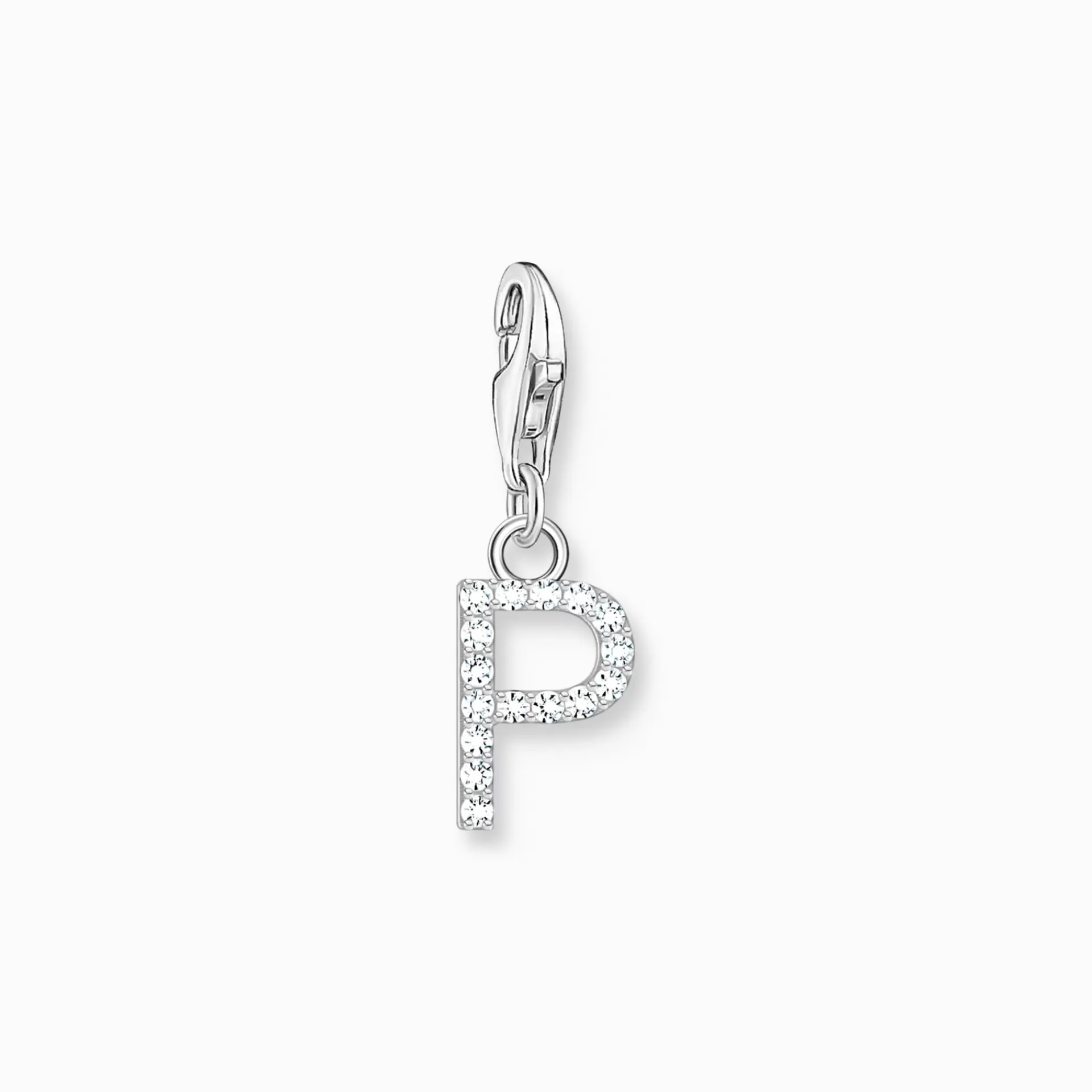 THOMAS SABO Charms | Charms<CHARM-H&AUML;NGSMYCKE BOKSTAVEN P MED VITA STENAR SILVER vit, silverfargad