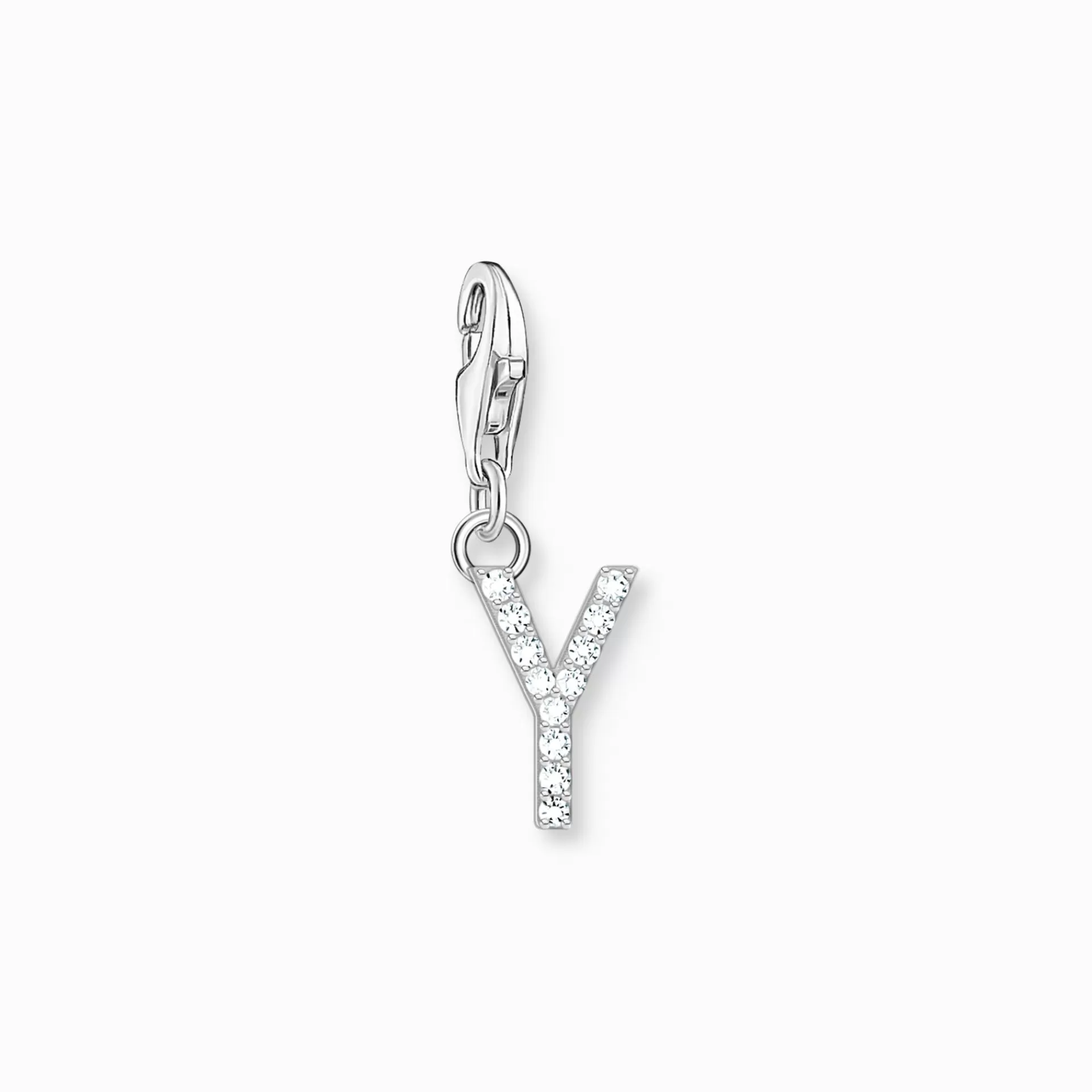 THOMAS SABO Charms | Charms<CHARM-H&AUML;NGSMYCKE BOKSTAVEN Y MED VITA STENAR SILVER vit, silverfargad