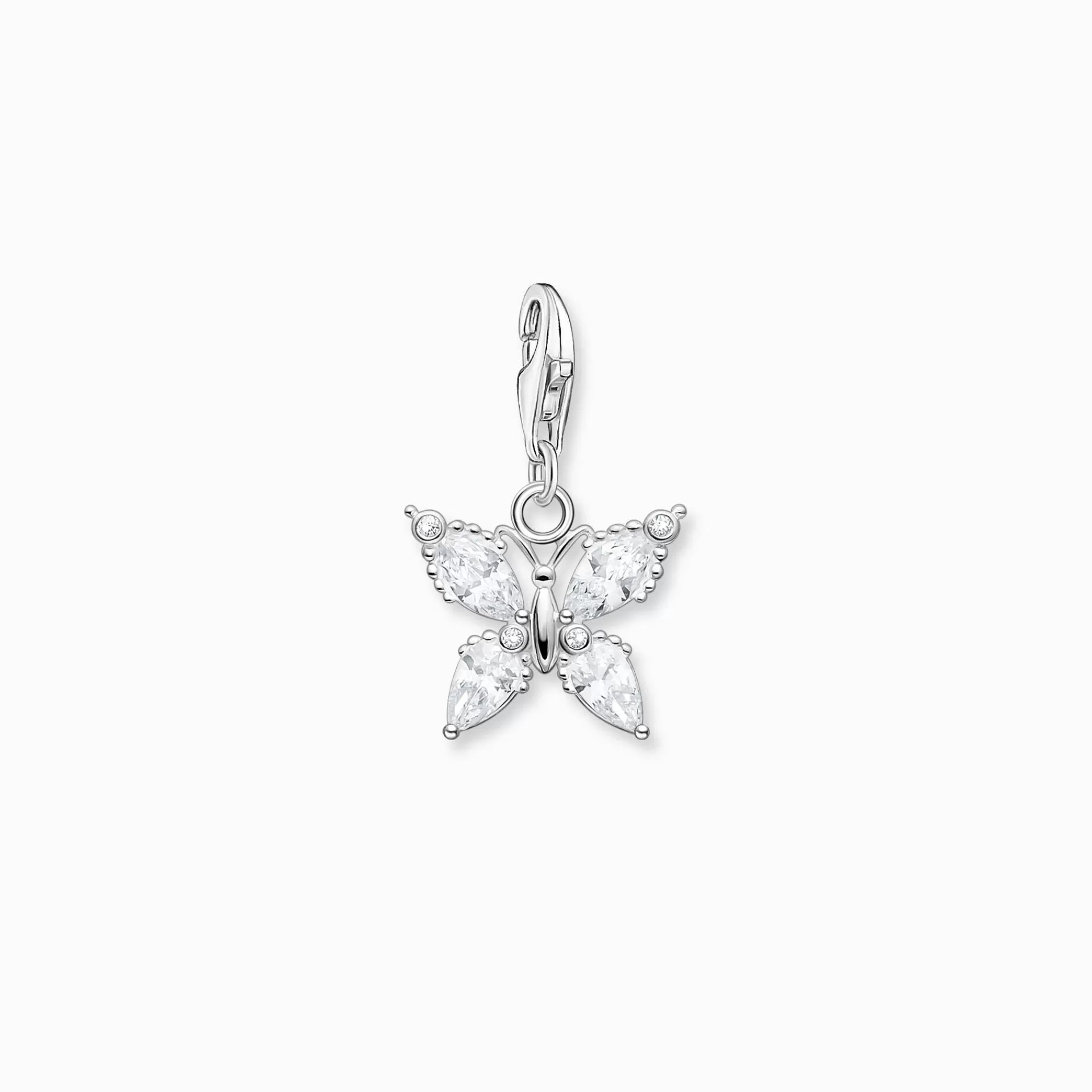 THOMAS SABO Charms | Charms<CHARM-H&AUML;NGSMYCKE FJ&AUML;RIL VITA STENAR silverfargad, vit