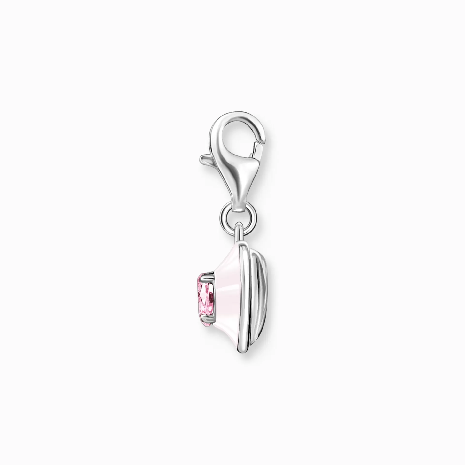 THOMAS SABO Charms | Charms<CHARM-H&AUML;NGSMYCKE HJ&AUML;RTA MED ROSA STENAR SILVER rosa, silverfargad