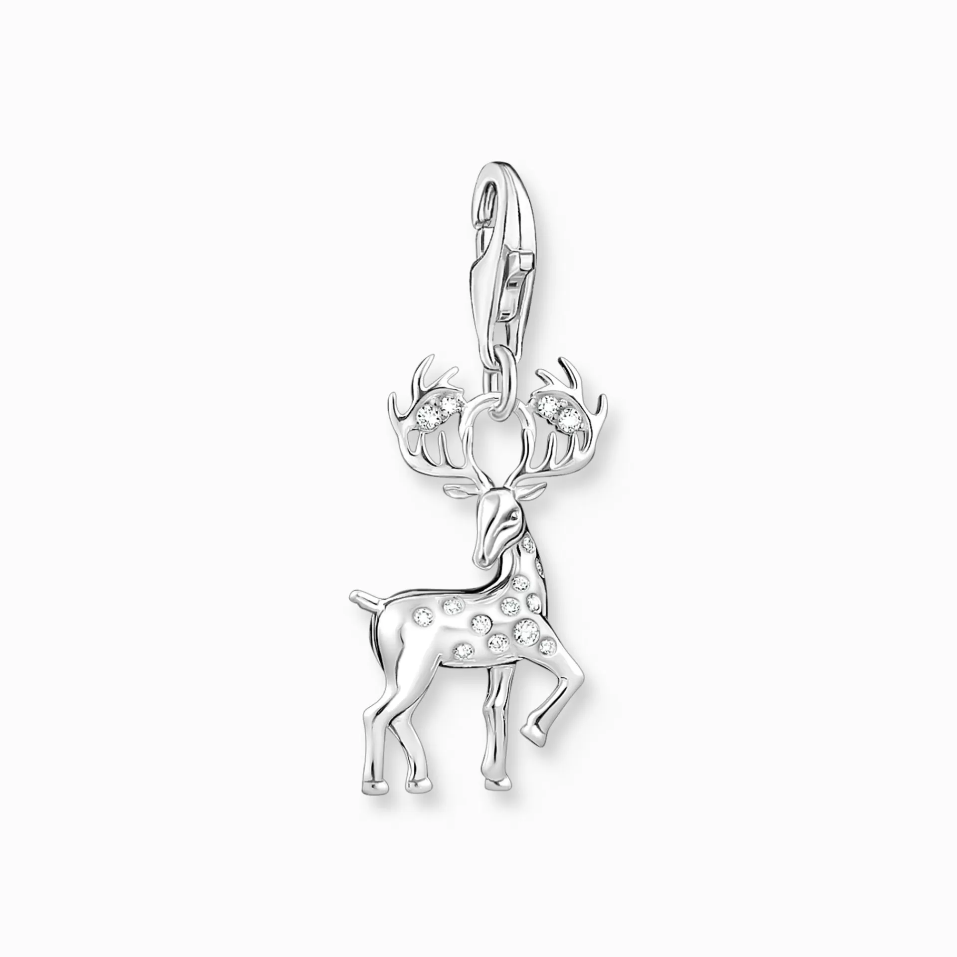 THOMAS SABO Charms | Charms<CHARM-H&AUML;NGSMYCKE HJORT SILVER silverfargad, vit