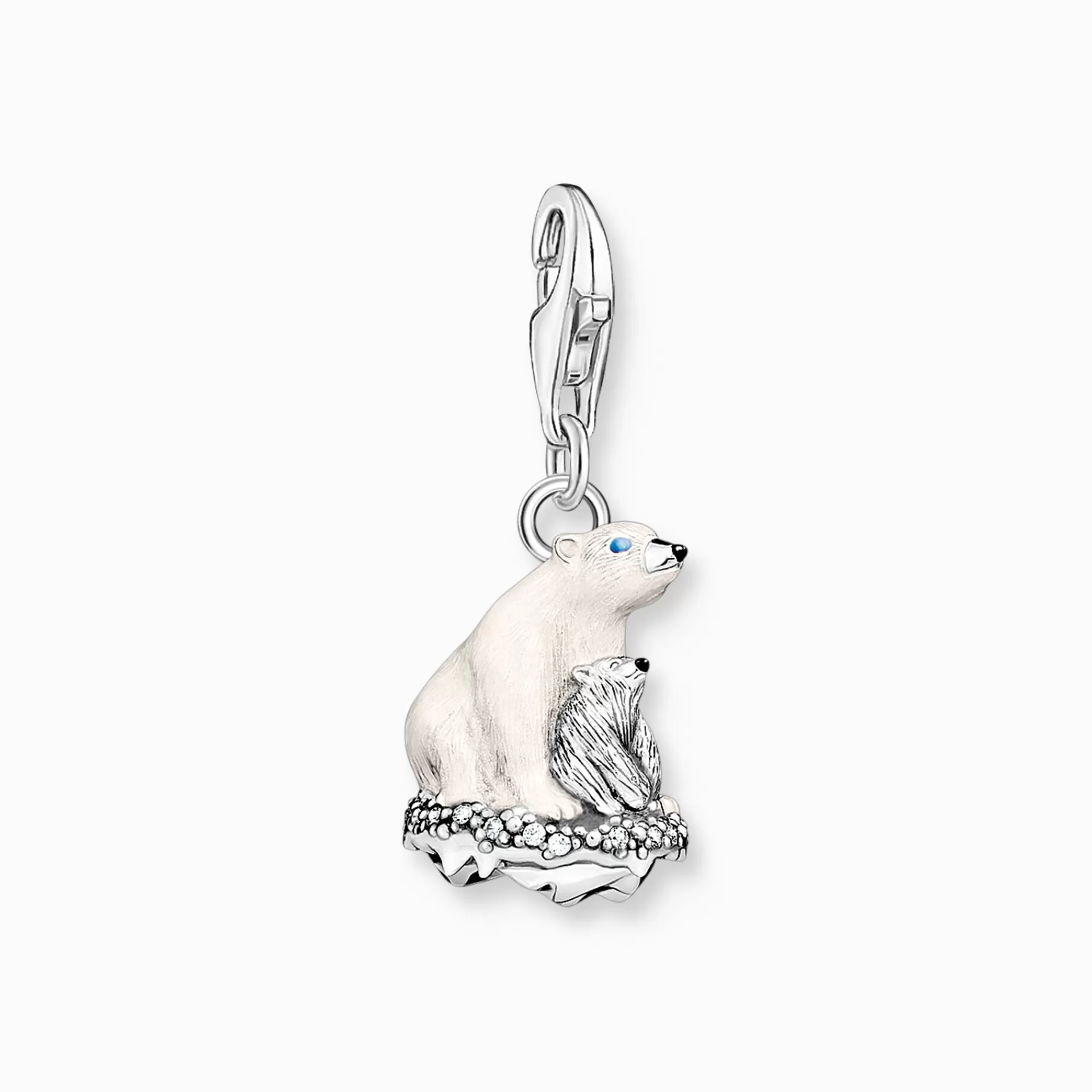 THOMAS SABO Charms | Charms<CHARM-H&AUML;NGSMYCKE ISBJ&OUML;RNAR SILVER silverfargad, vit, ljusblå, blå, svart