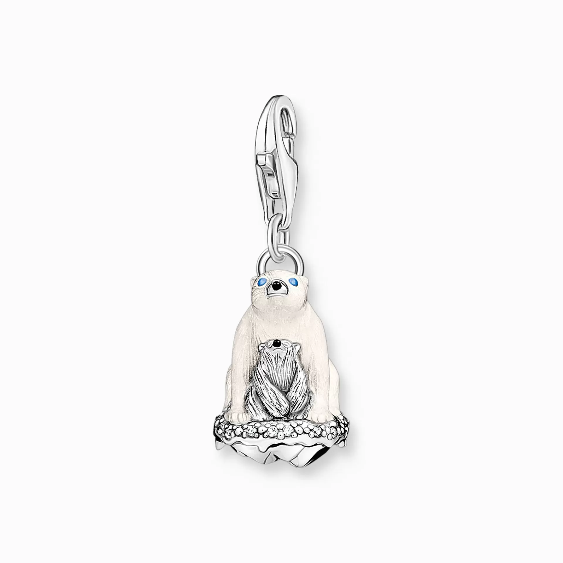 THOMAS SABO Charms | Charms<CHARM-H&AUML;NGSMYCKE ISBJ&OUML;RNAR SILVER silverfargad, vit, ljusblå, blå, svart