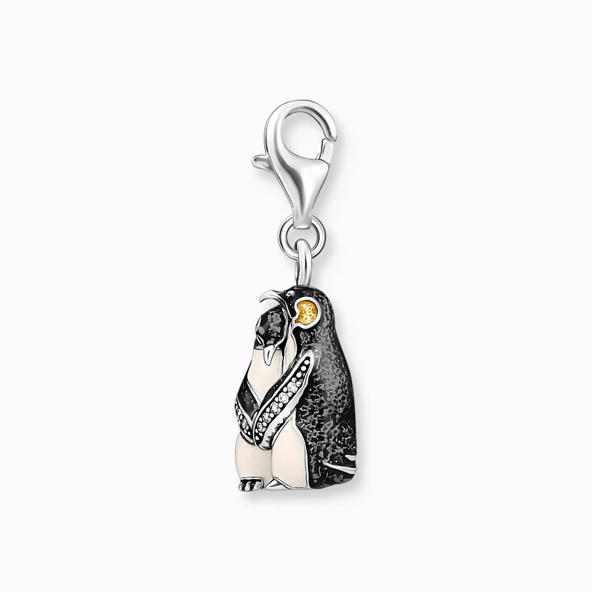 THOMAS SABO Charms | Charms<CHARM-H&AUML;NGSMYCKE PINGVINER SILVER silverfargad, vit, svart, brun