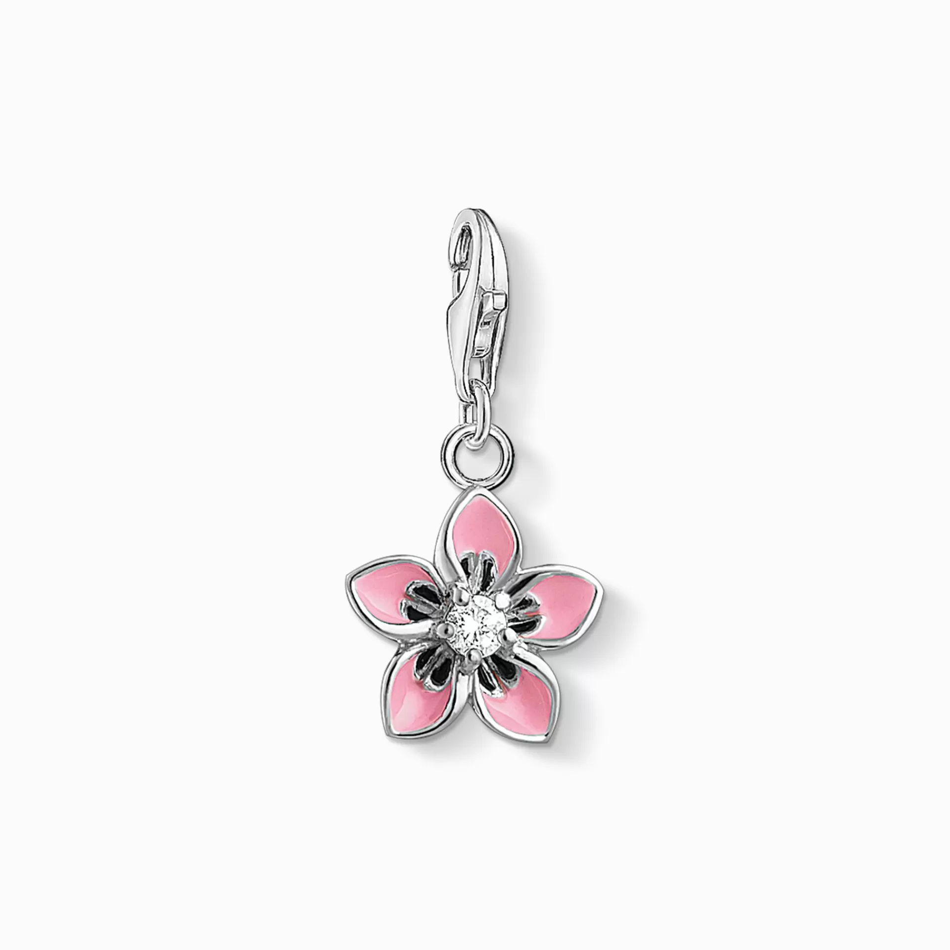 THOMAS SABO Charms | Charms<CHARM-H&AUML;NGSMYCKE ROSA BLOMMA rosa, silverfargad