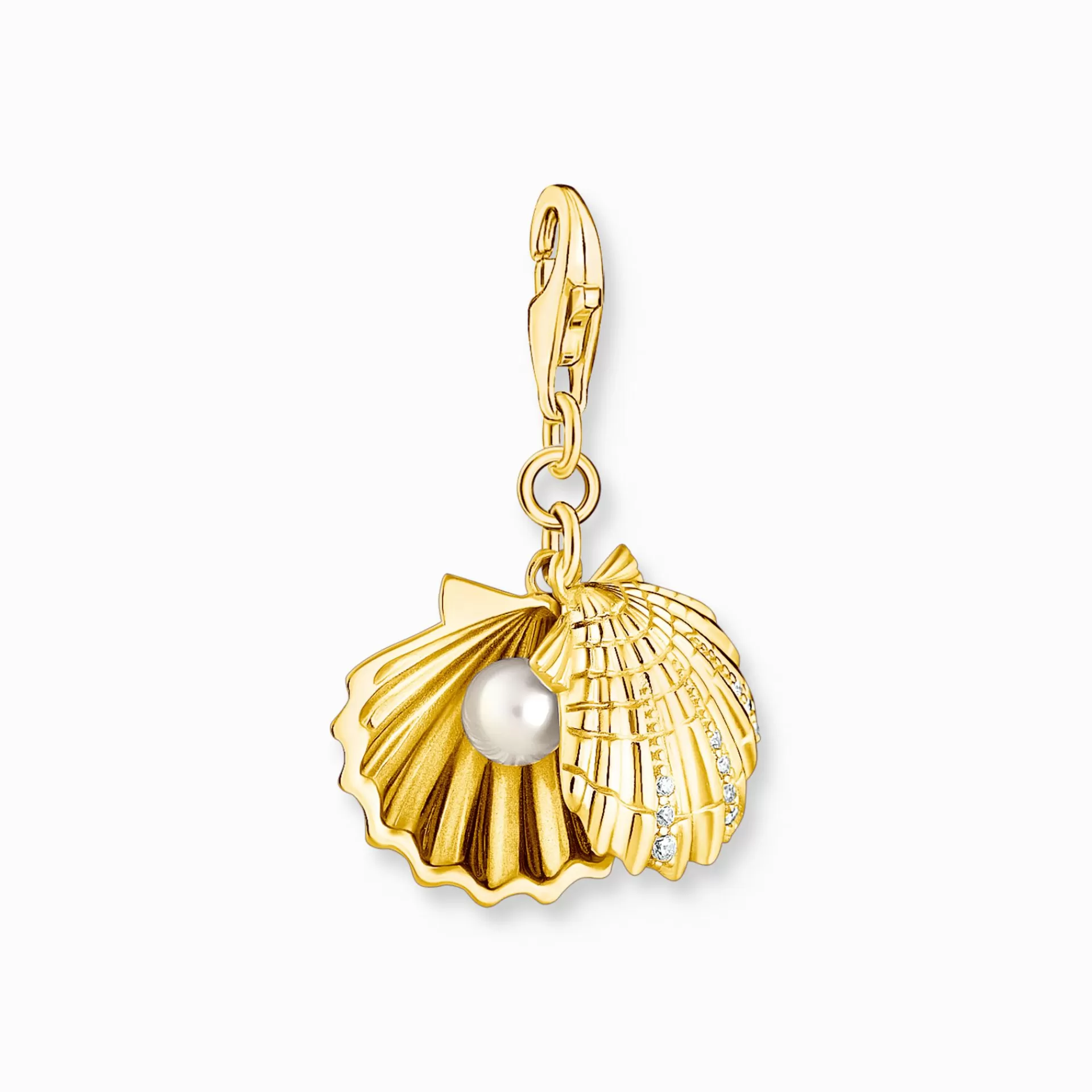 THOMAS SABO Charms | Charms<CHARM-H&AUML;NGSMYCKE SKAL GULD gult guldfargad, vit