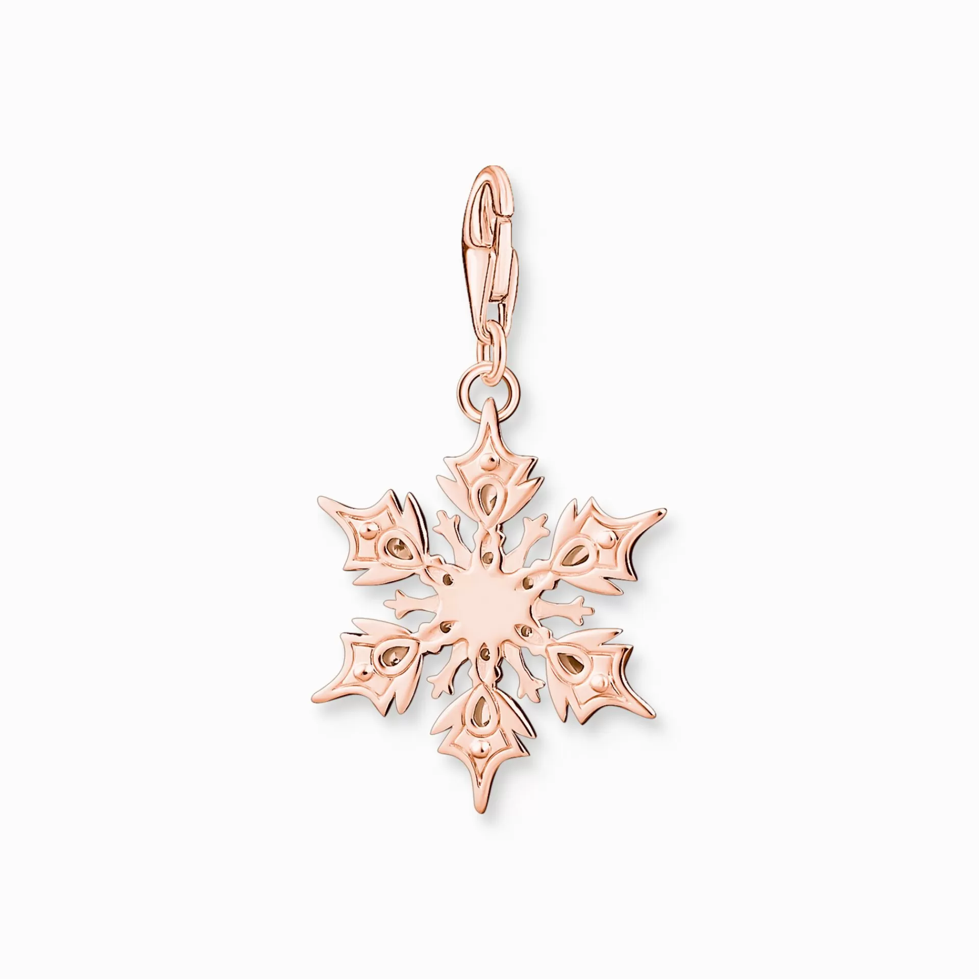 THOMAS SABO Charms | Charms<CHARM-H&AUML;NGSMYCKE SN&OUML;FLINGA MED VITA STENAR ROS&EACUTE;GULD roséguldfargad, vit