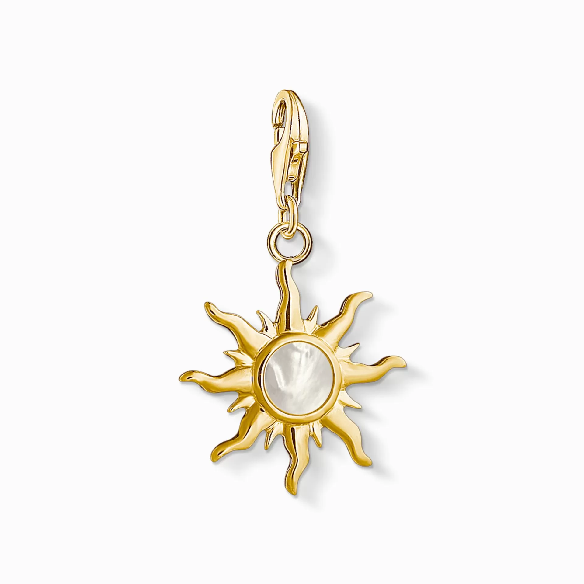 THOMAS SABO Charms | Charms<CHARM-H&AUML;NGSMYCKE SOL MED P&AUML;RLEMORSTEN gult guldfargad, vit