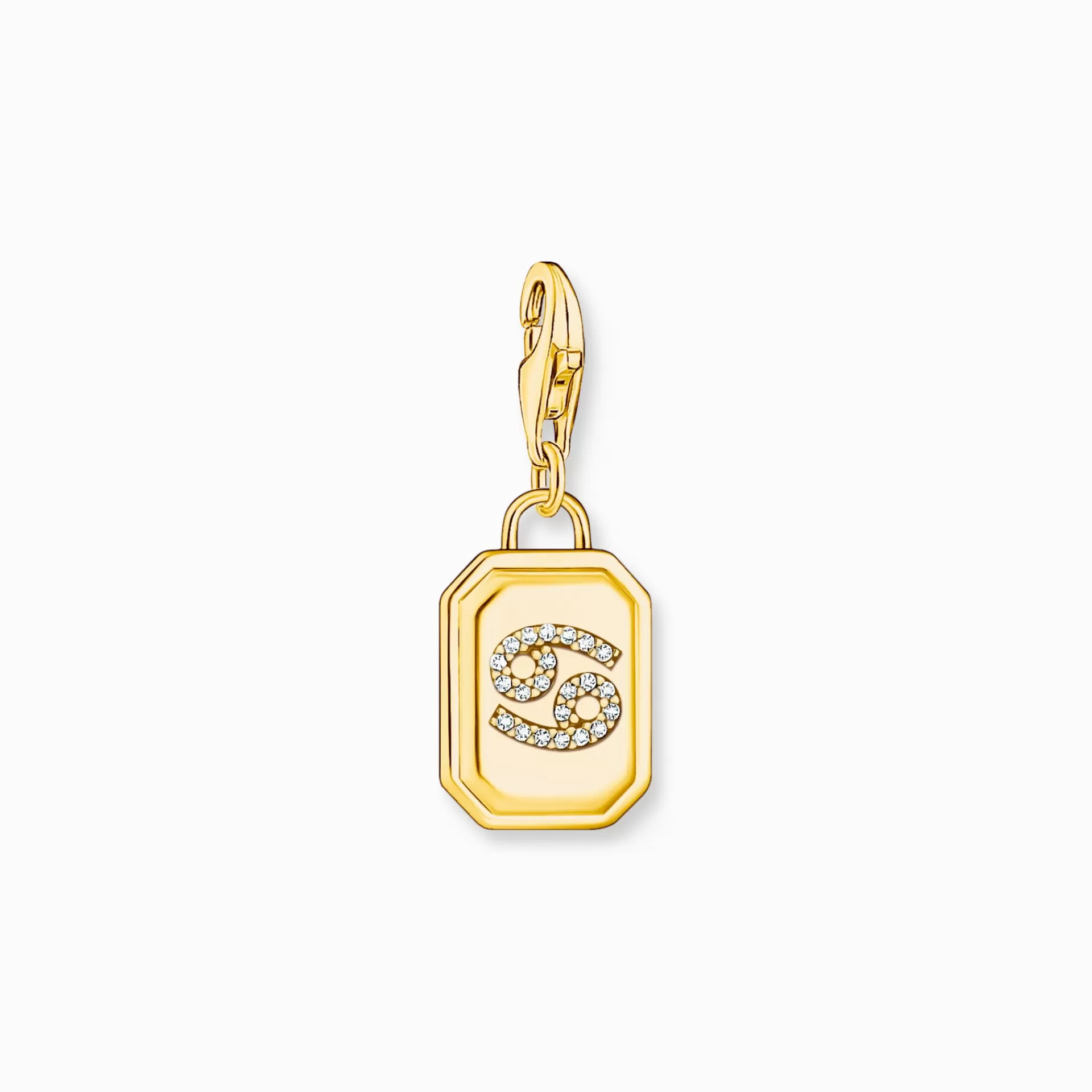 THOMAS SABO Charms | Charms<CHARM-H&AUML;NGSMYCKE STJ&AUML;RNTECKNET KR&AUML;FTAN MED STENAR, PL&AUML;TERAT gult guldfargad, vit