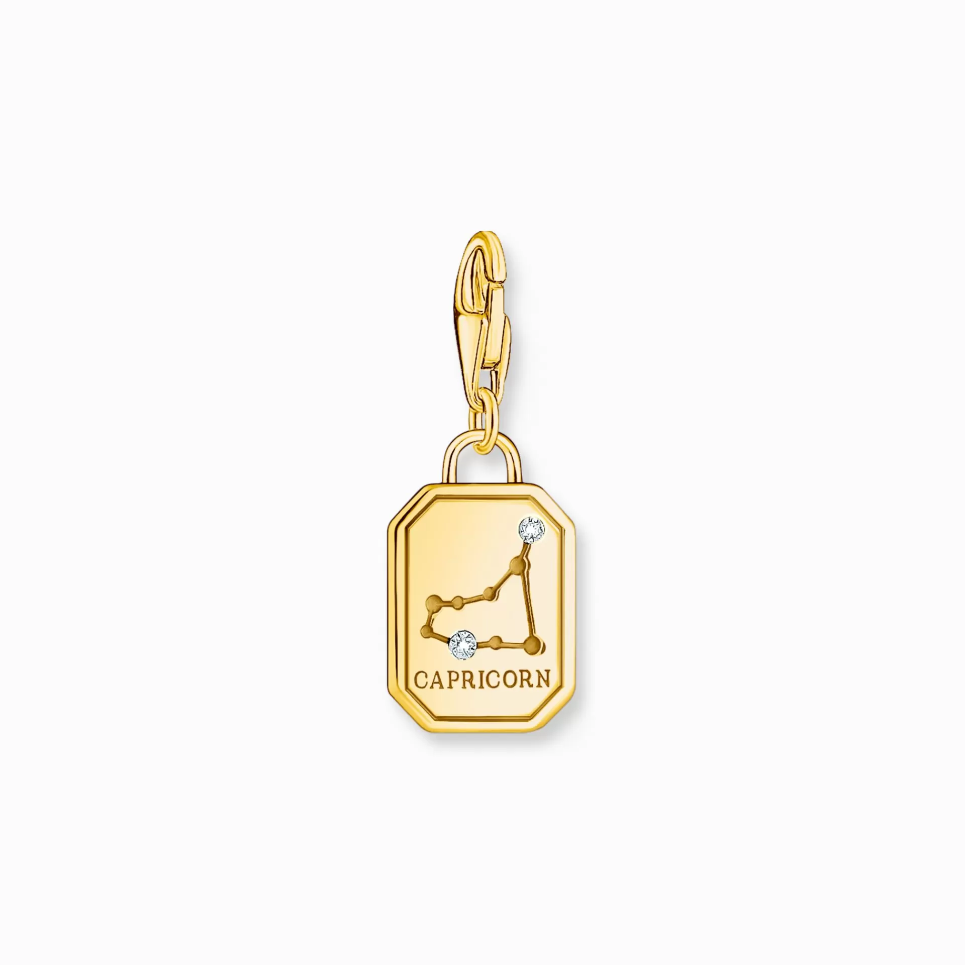 THOMAS SABO Charms | Charms<CHARM-H&AUML;NGSMYCKE STJ&AUML;RNTECKNET STENBOCKEN MED STENAR, PL&AUML;TERAT gult guldfargad, vit