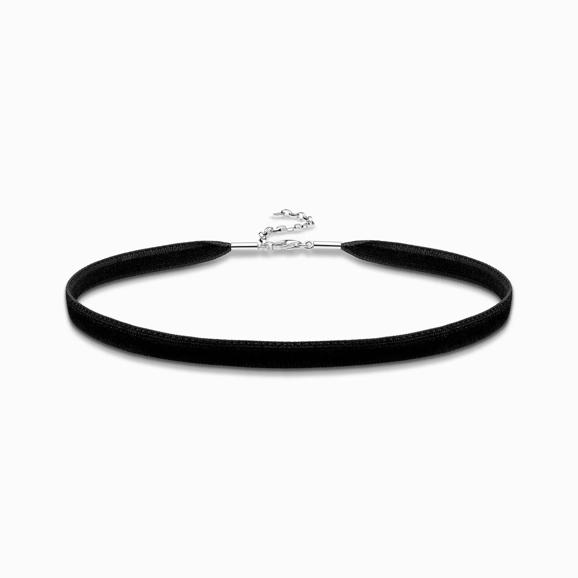 THOMAS SABO Halsband | Återvunnet 925 silver<CHOKER svart, silverfargad