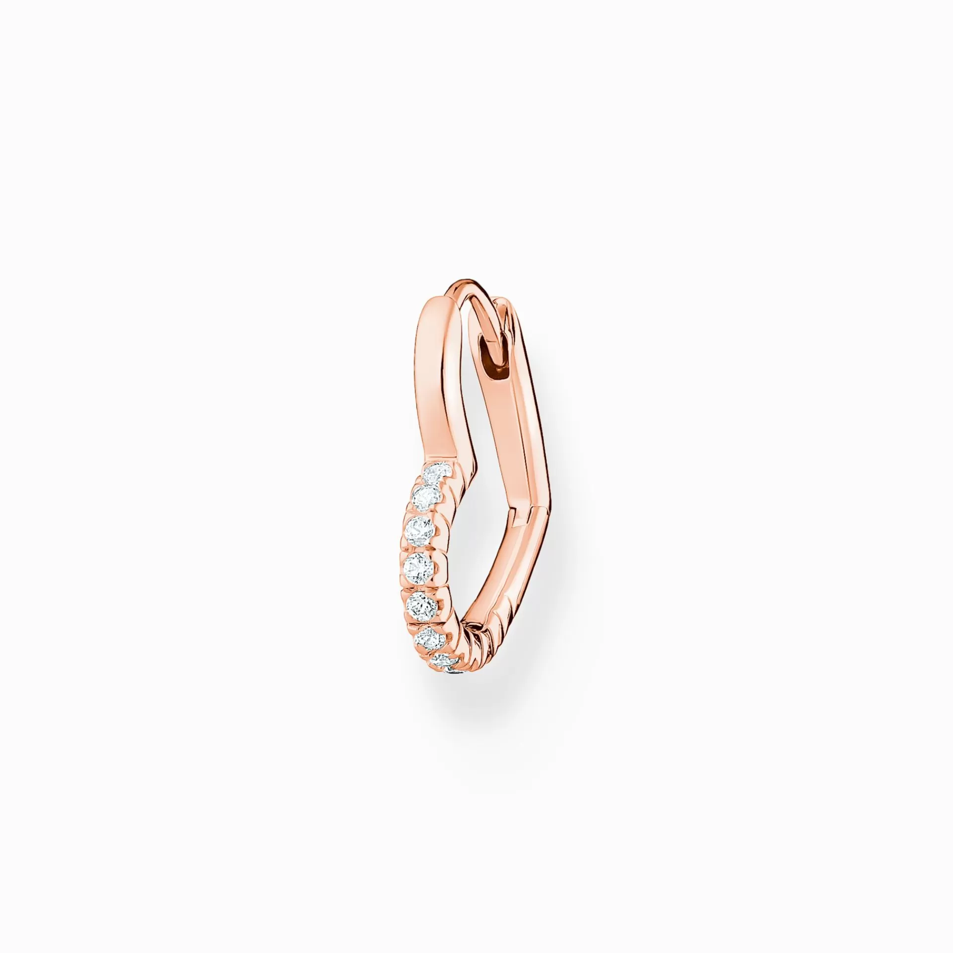 THOMAS SABO Creoler | 18K roséguldplätering<CREOL&OUML;RH&AUML;NGE INDIVIDUELLT HJ&AUML;RTA MED VITA STENAR ROS&EACUTE;GULD roséguldfargad, vit