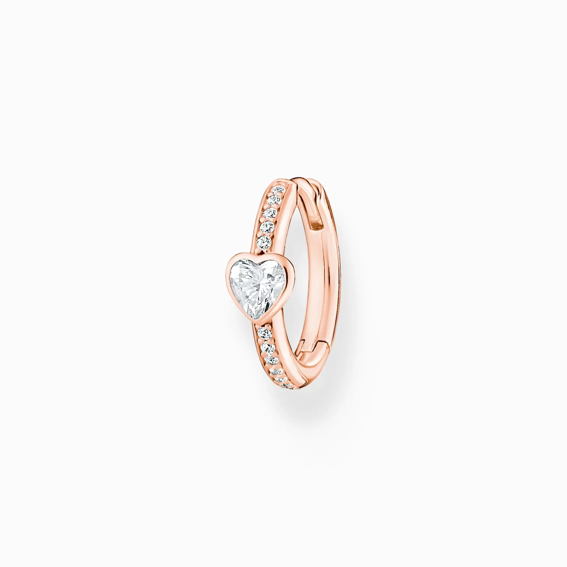 THOMAS SABO Creoler | 18K roséguldplätering<CREOL&OUML;RH&AUML;NGE INDIVIDUELLT MED HJ&AUML;RTA OCH VITA STENAR ROS&EACUTE;GULD roséguldfargad, vit