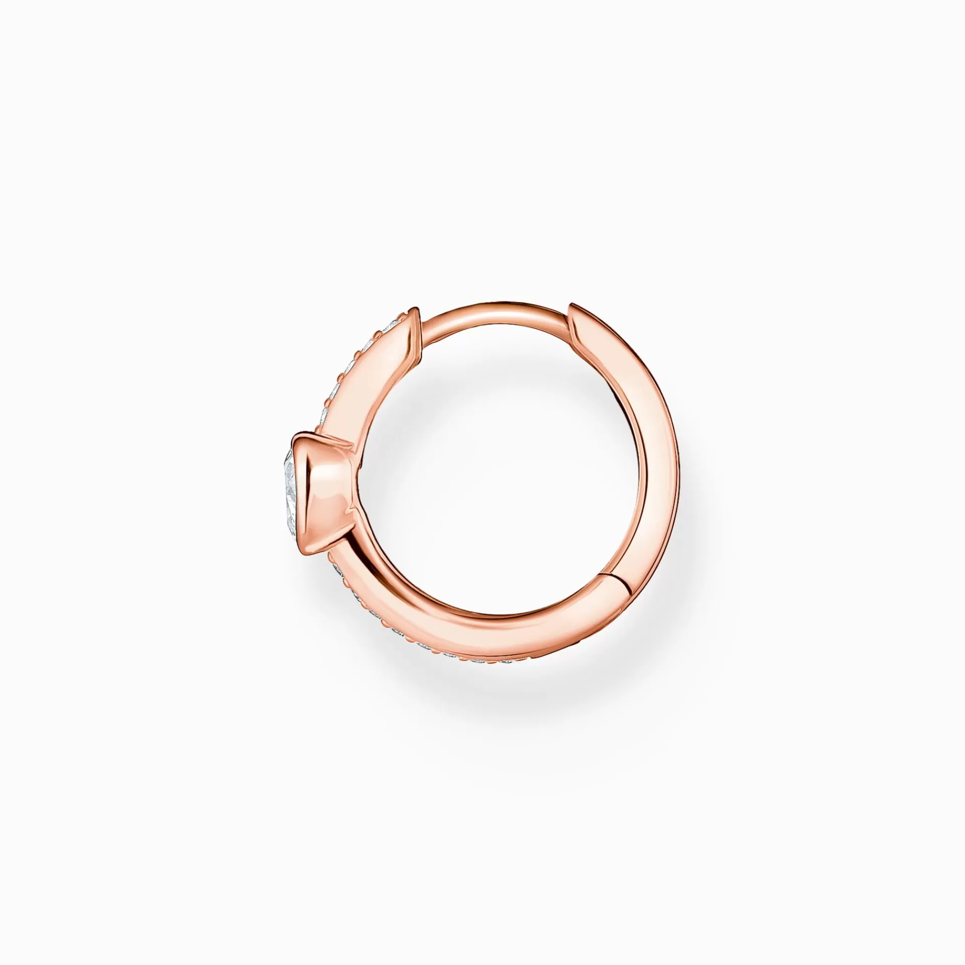 THOMAS SABO Creoler | 18K roséguldplätering<CREOL&OUML;RH&AUML;NGE INDIVIDUELLT MED HJ&AUML;RTA OCH VITA STENAR ROS&EACUTE;GULD roséguldfargad, vit