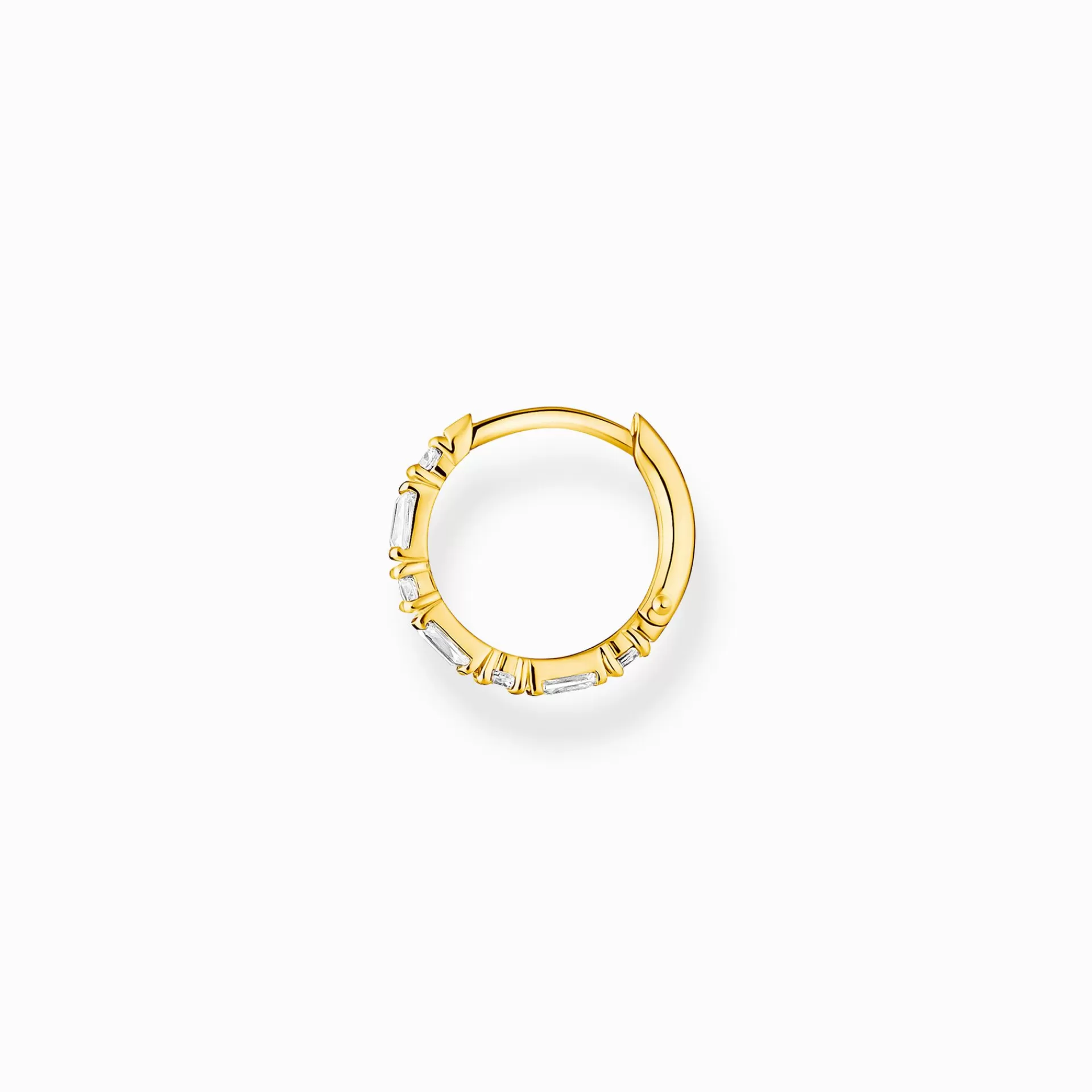 THOMAS SABO Creoler | 18K plätering<CREOL&OUML;RH&AUML;NGE INDIVIDUELLT VIT STENAR GULD gult guldfargad, vit