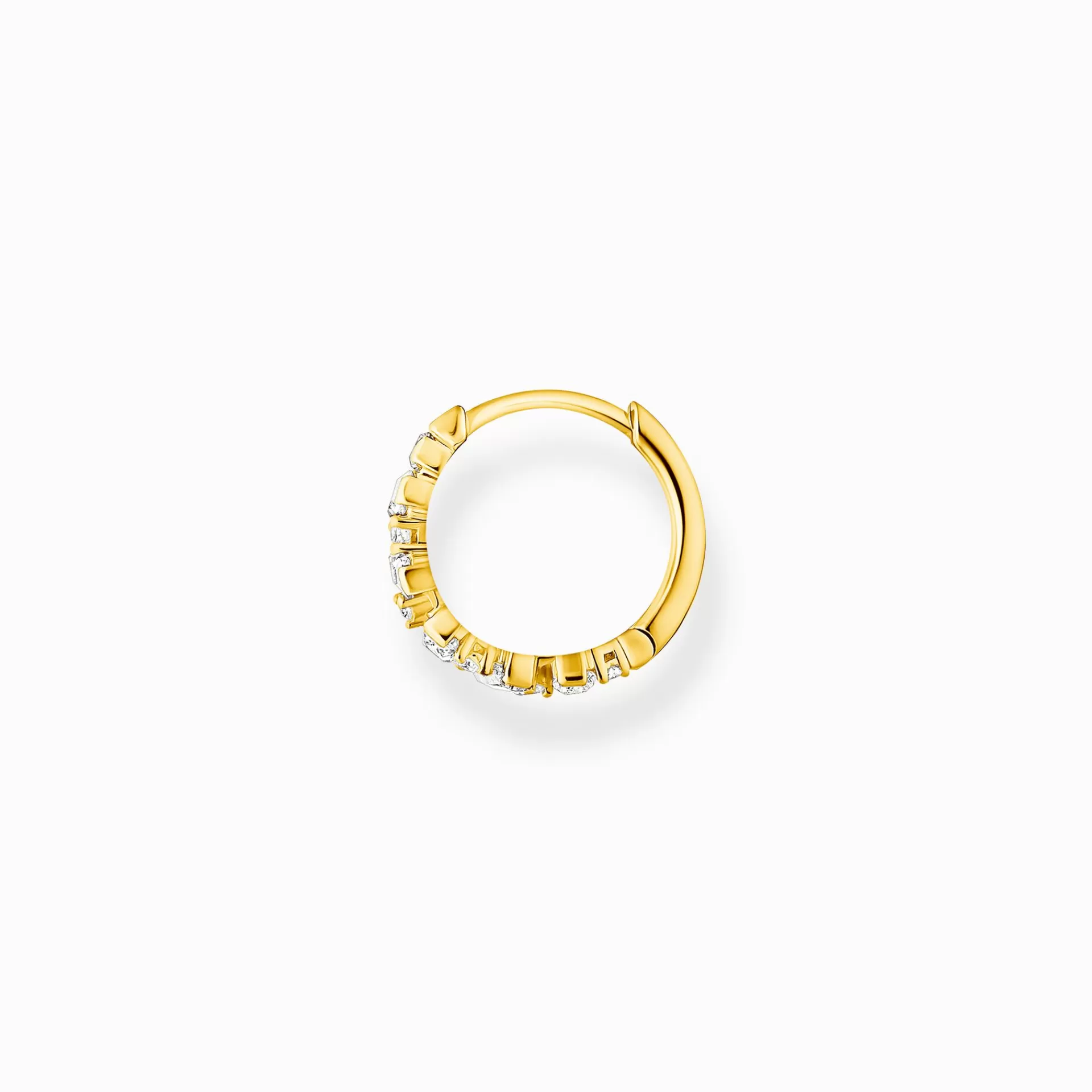 THOMAS SABO Creoler | 18K plätering<CREOL&OUML;RH&AUML;NGE INDIVIDUELLT VIT STENAR GULD gult guldfargad, vit