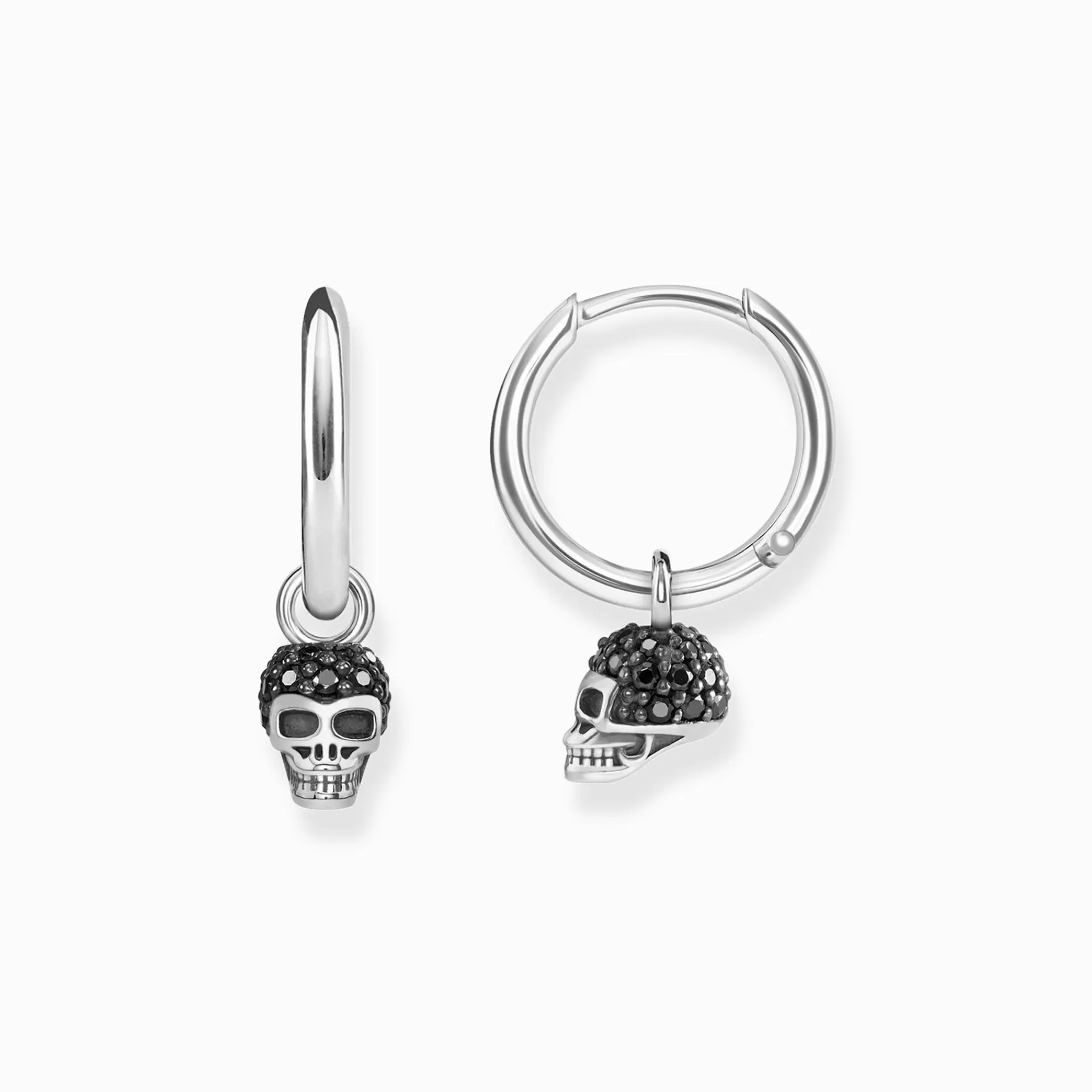 THOMAS SABO Creoler | Återvunnet 925 silver<CREOL&OUML;RH&AUML;NGEN D&OUML;DSKALLE svart, silverfargad