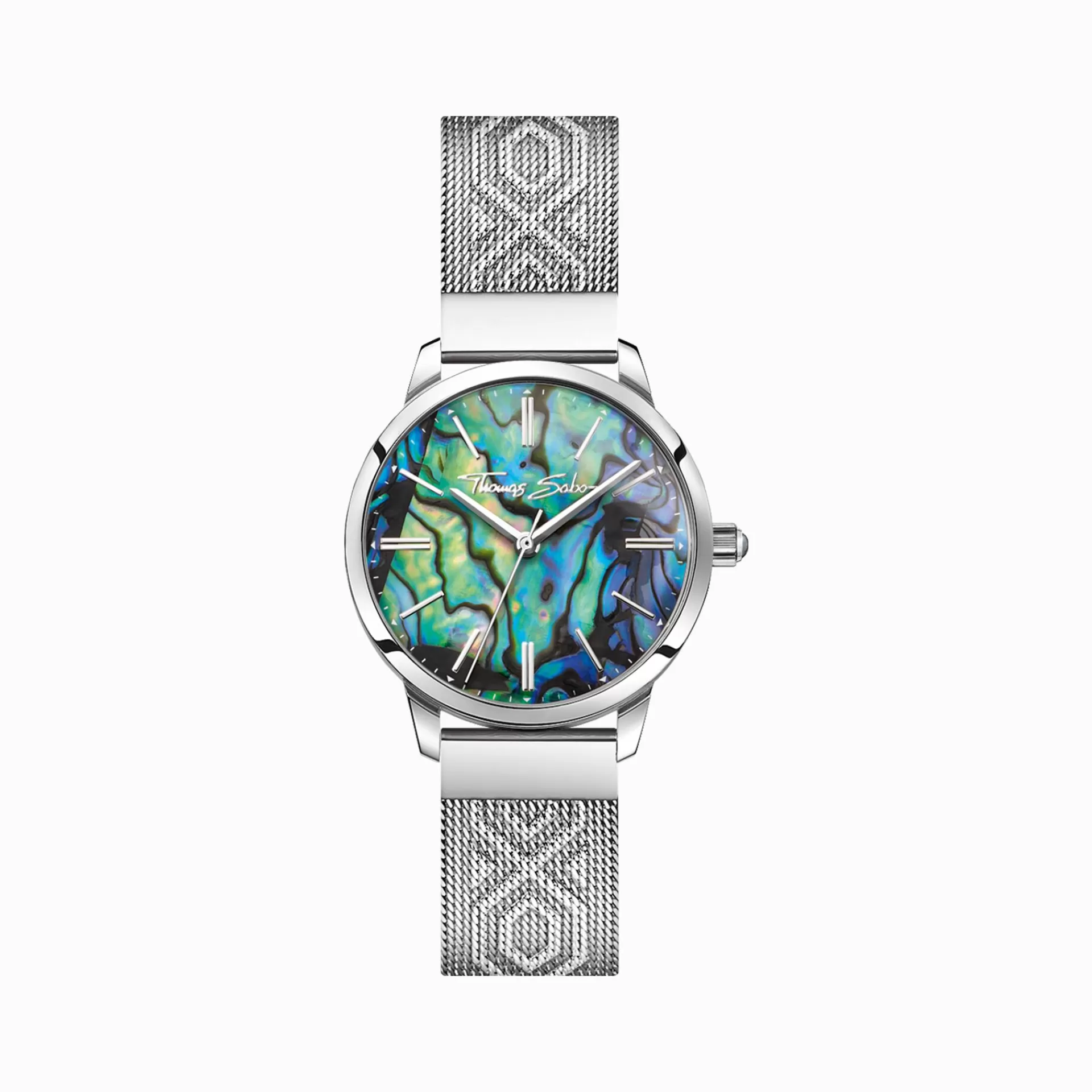 THOMAS SABO Klockor | Klockor för damer<DAMKLOCKA ARIZONA SPIRIT ABALONE silverfargad, blå, grön, turkos