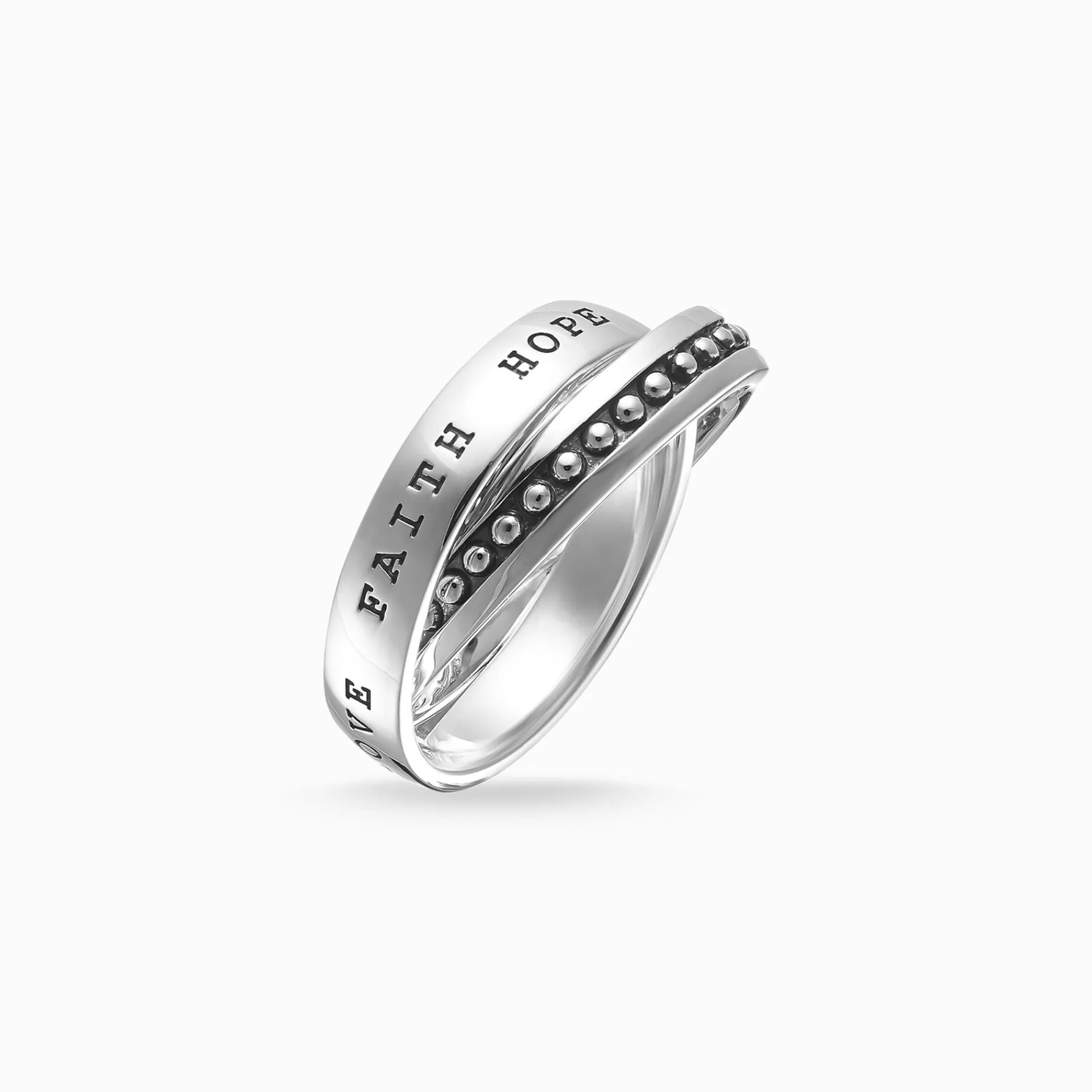 THOMAS SABO Ringar | Återvunnet 925 silver<FLERRADIG RING TRO, HOPP OCH K&AUML;RLEK silverfargad