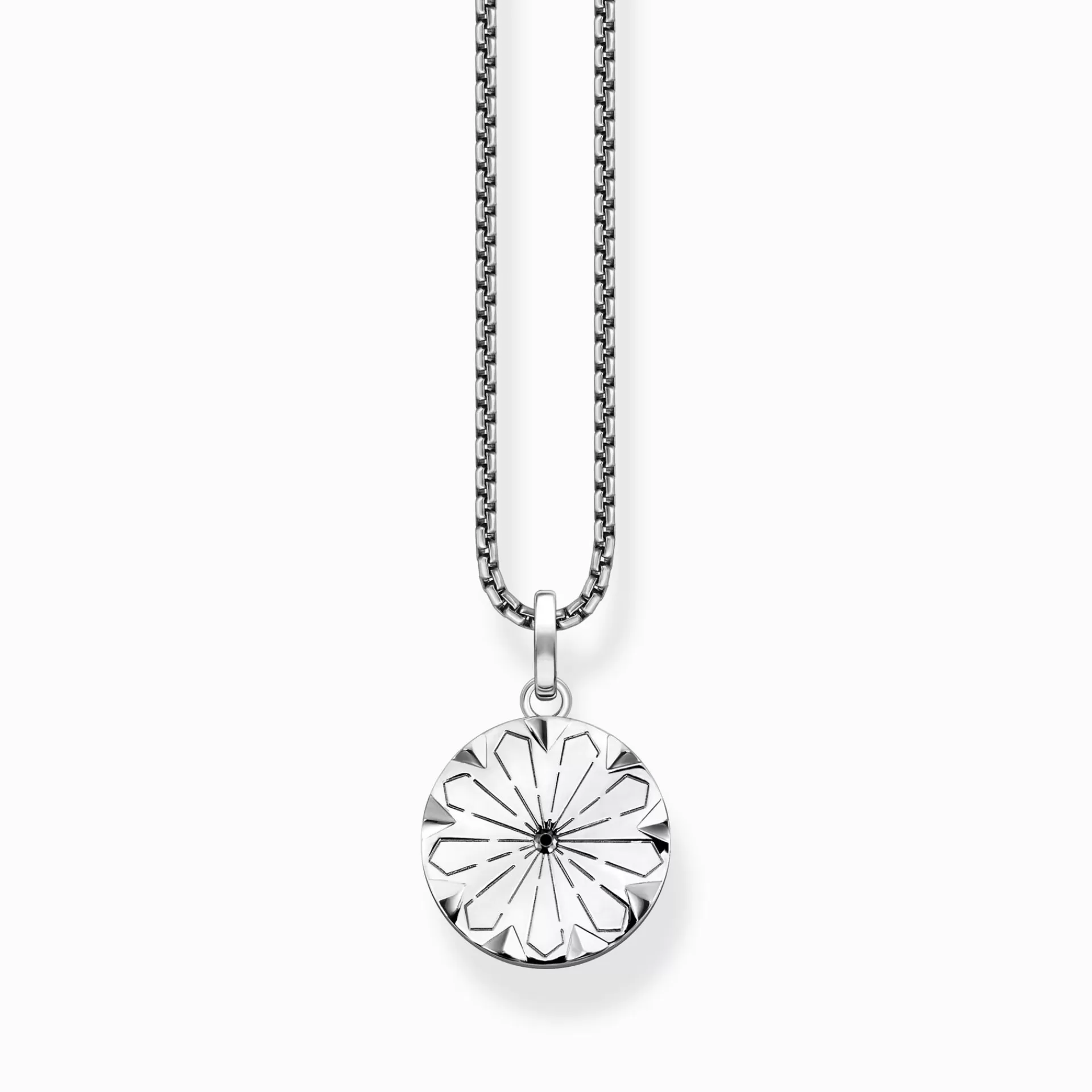 THOMAS SABO Halsband | Återvunnet 925 silver<HALSBAND ELEMENTS OF NATURE SILVER silverfargad, svart