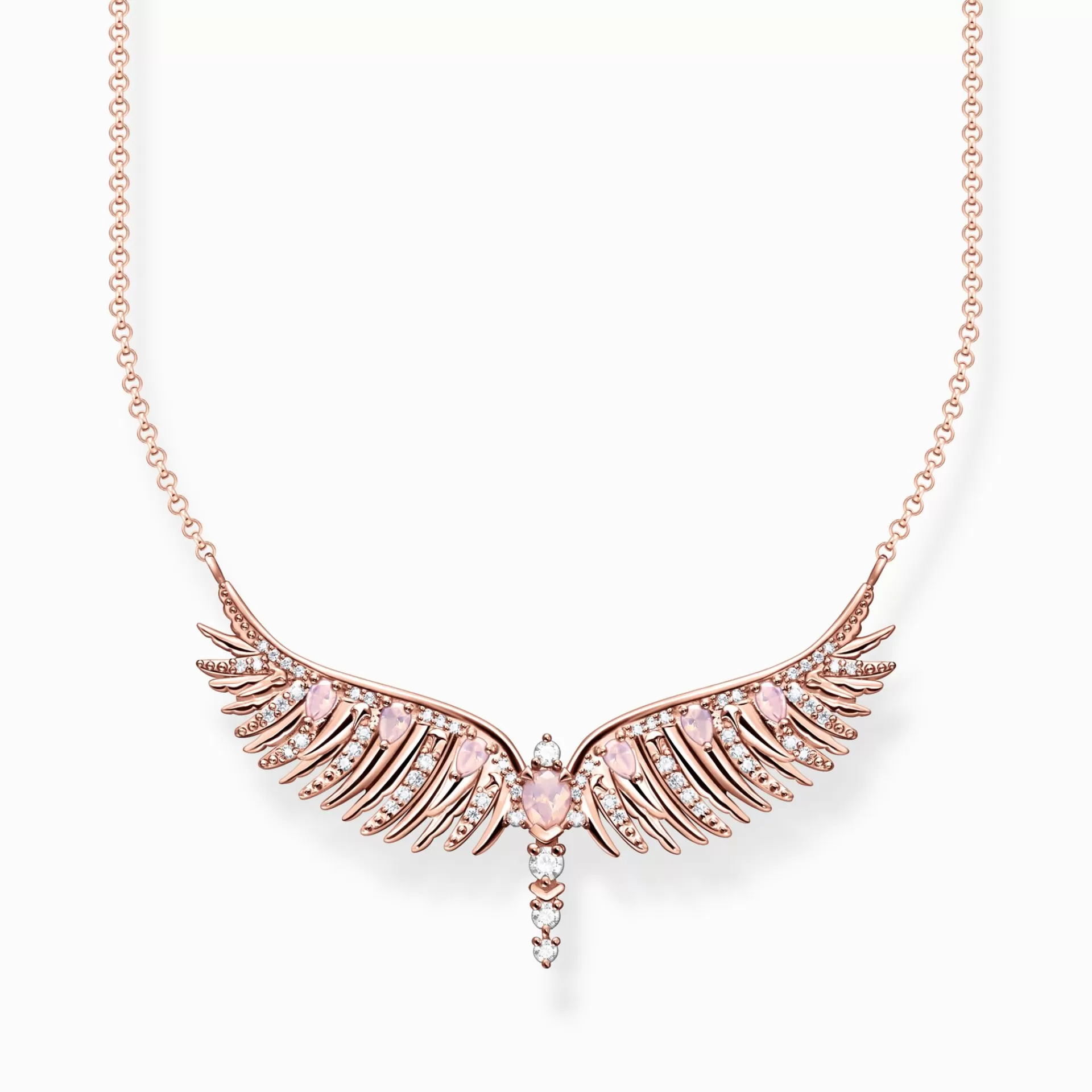 THOMAS SABO Halsband<HALSBAND FENIXVINGAR MED ROSA STENAR ROS&EACUTE;GULD roséguldfargad, vit, rosa