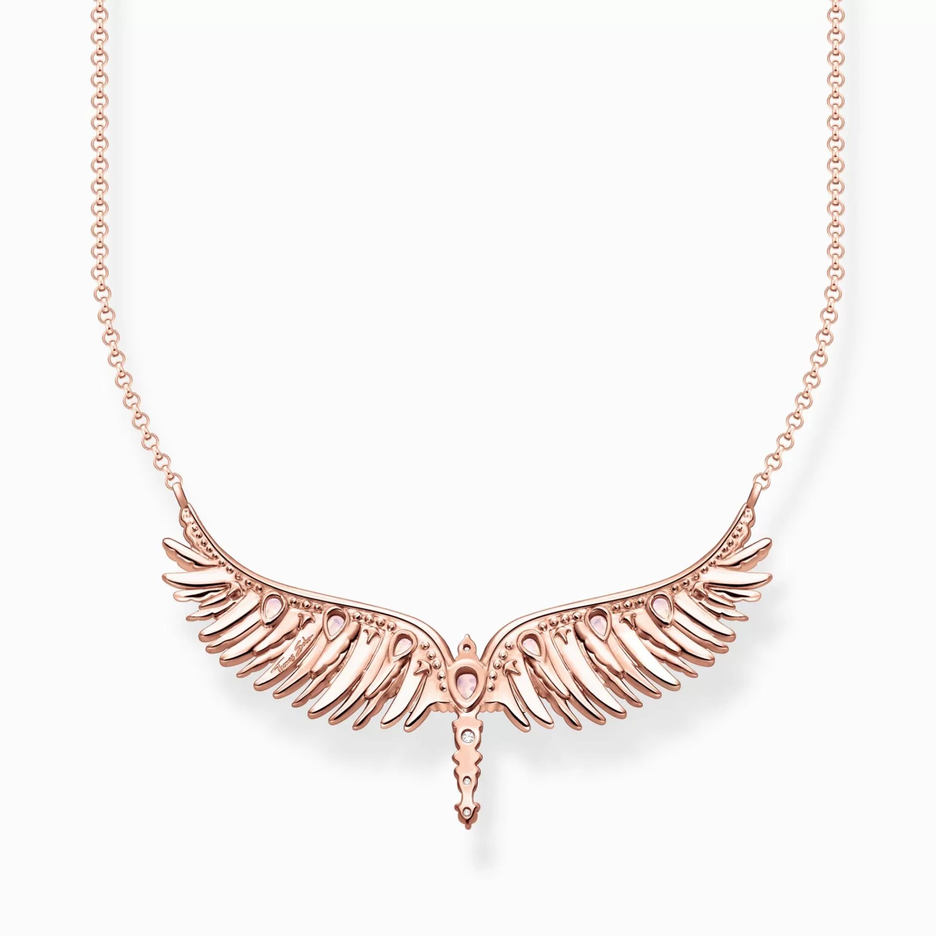 THOMAS SABO Halsband<HALSBAND FENIXVINGAR MED ROSA STENAR ROS&EACUTE;GULD roséguldfargad, vit, rosa