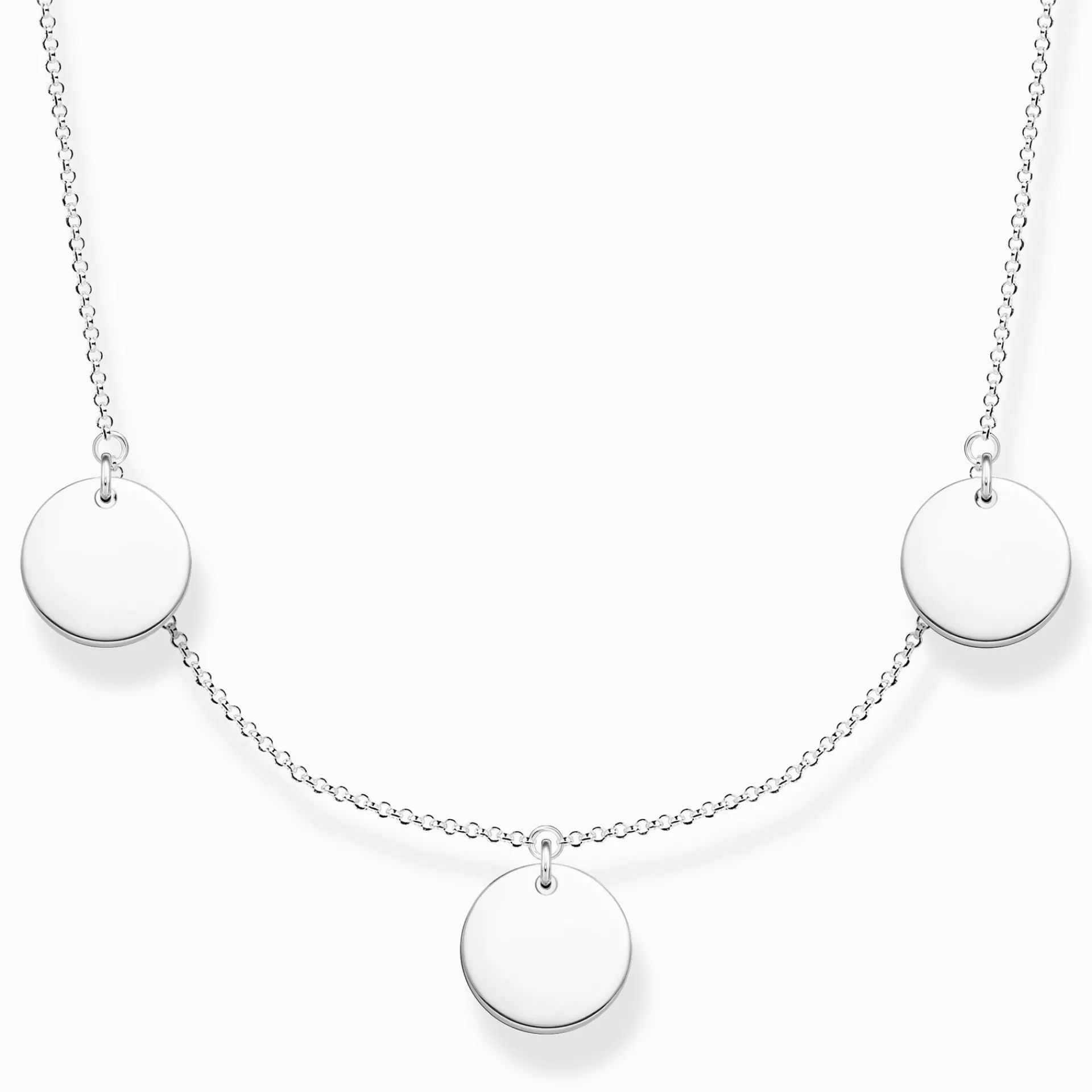 THOMAS SABO Halsband | Återvunnet 925 silver<HALSBAND MED TRE H&AUML;NGSMYCKE SILVER silverfargad